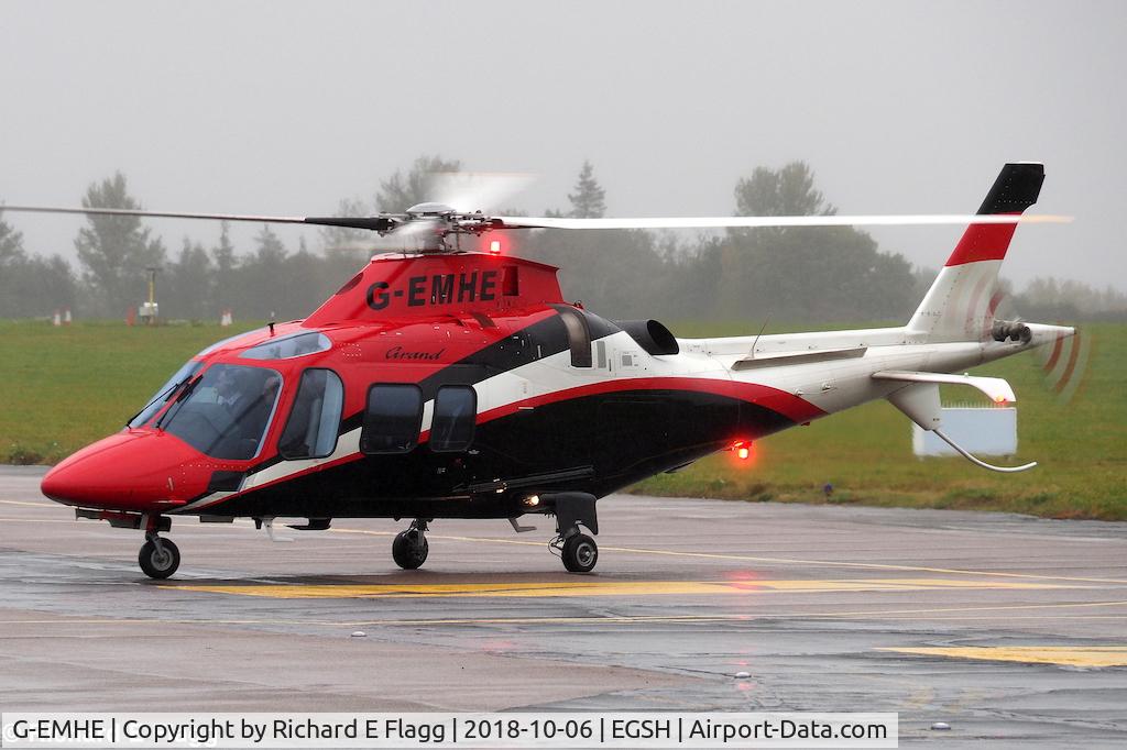 G-EMHE, 2011 Agusta A-109S Grand C/N 22182, Norwich on a wet Saturday 6 October 2018