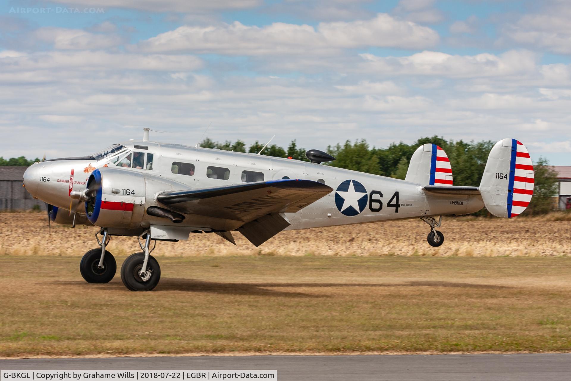 G-BKGL, 1952 Beech Expeditor 3TM C/N CA-164 (A-764), Beech D18S 1164 (G-BKGL), Breighton 22/7/18