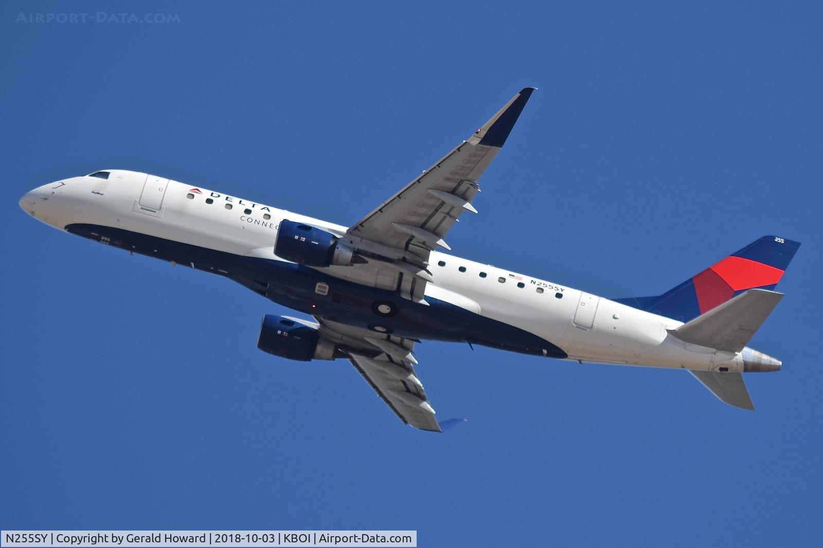 N255SY, 2016 Embraer 175LR (ERJ-170-200LR) C/N 17000622, Departing BOI.
