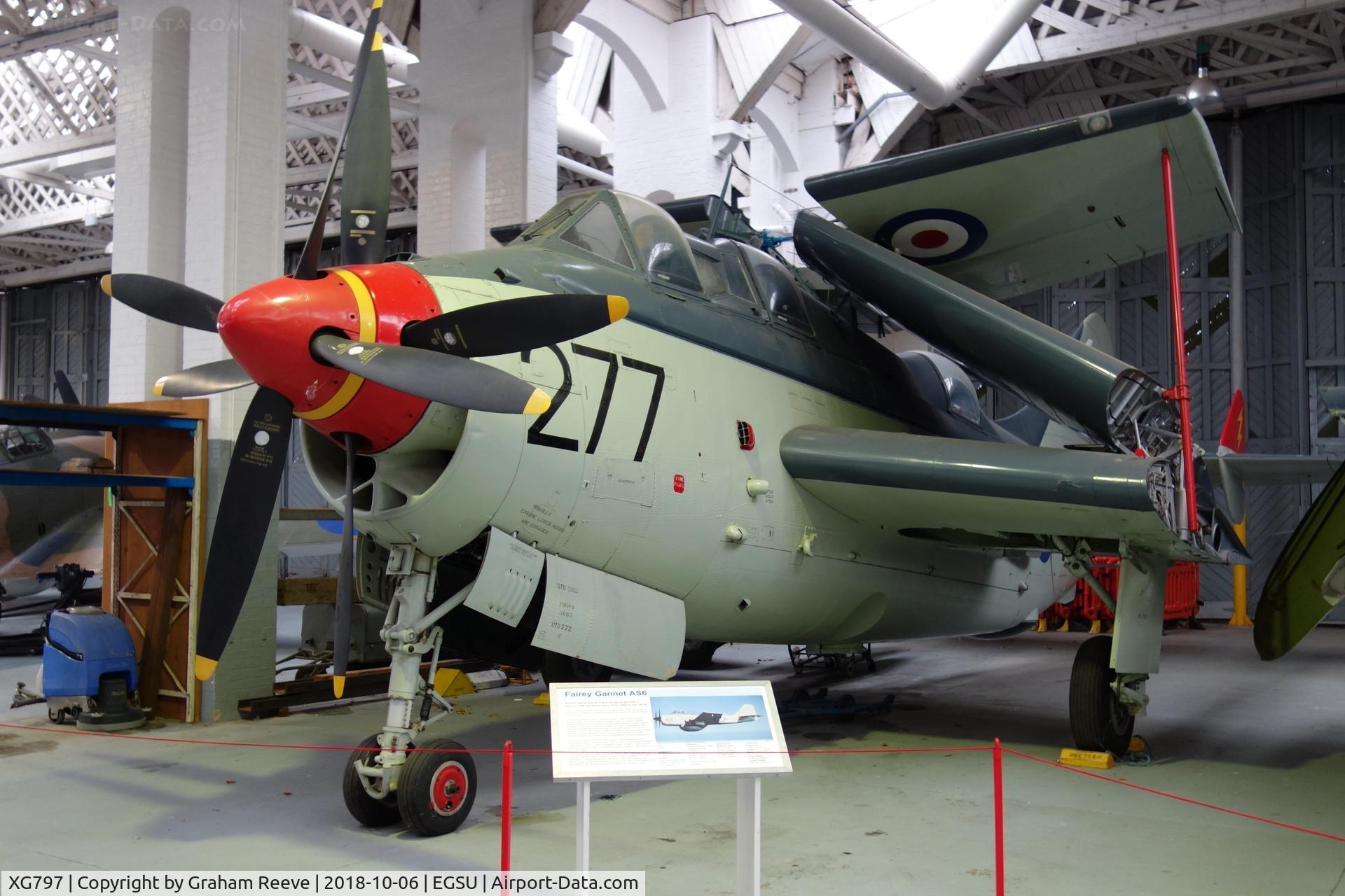 XG797, Fairey Gannet ECM.6 C/N F9365, On display at Duxford.