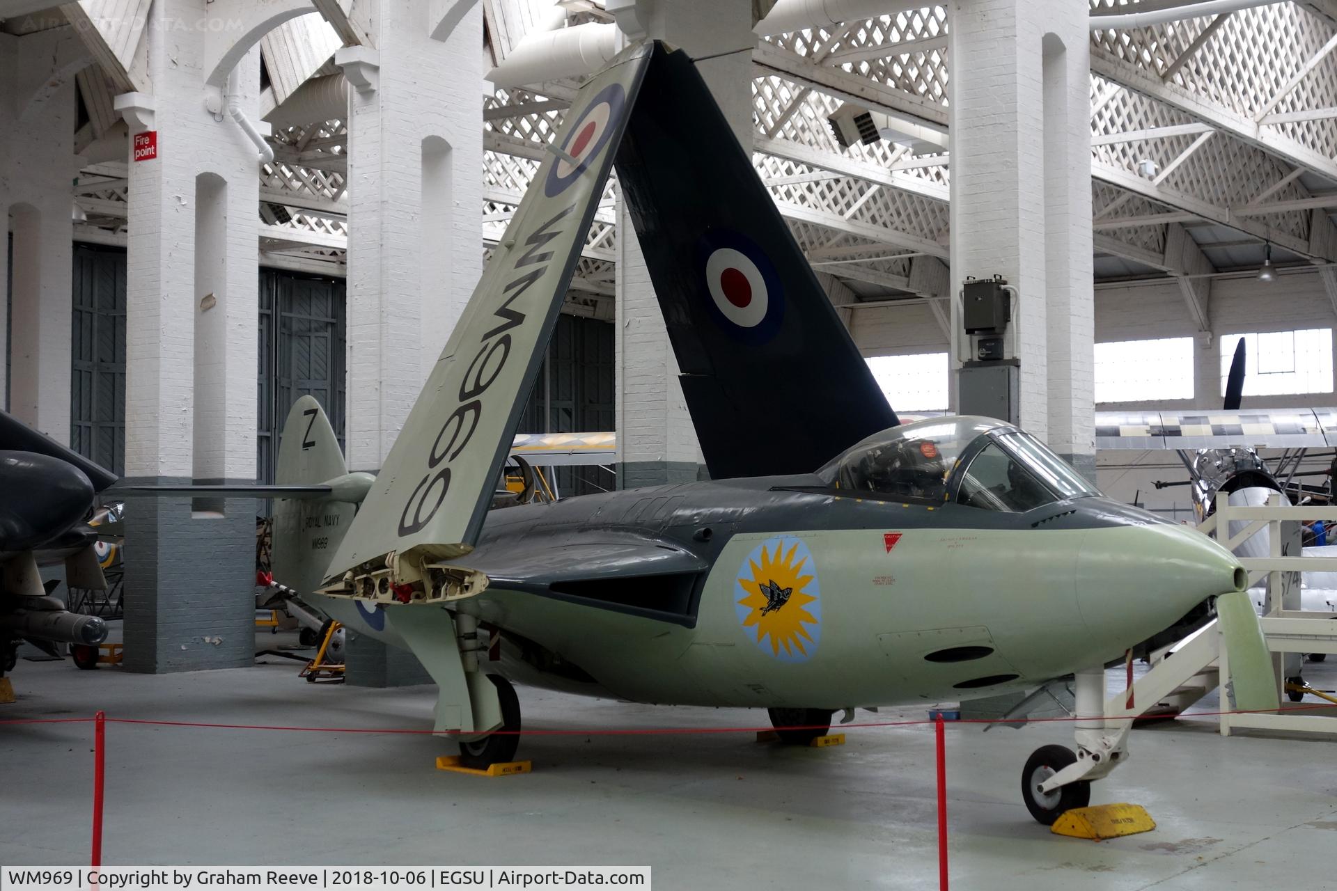 WM969, 1954 Hawker Sea Hawk FB.5 C/N 6007, On display at Duxford.