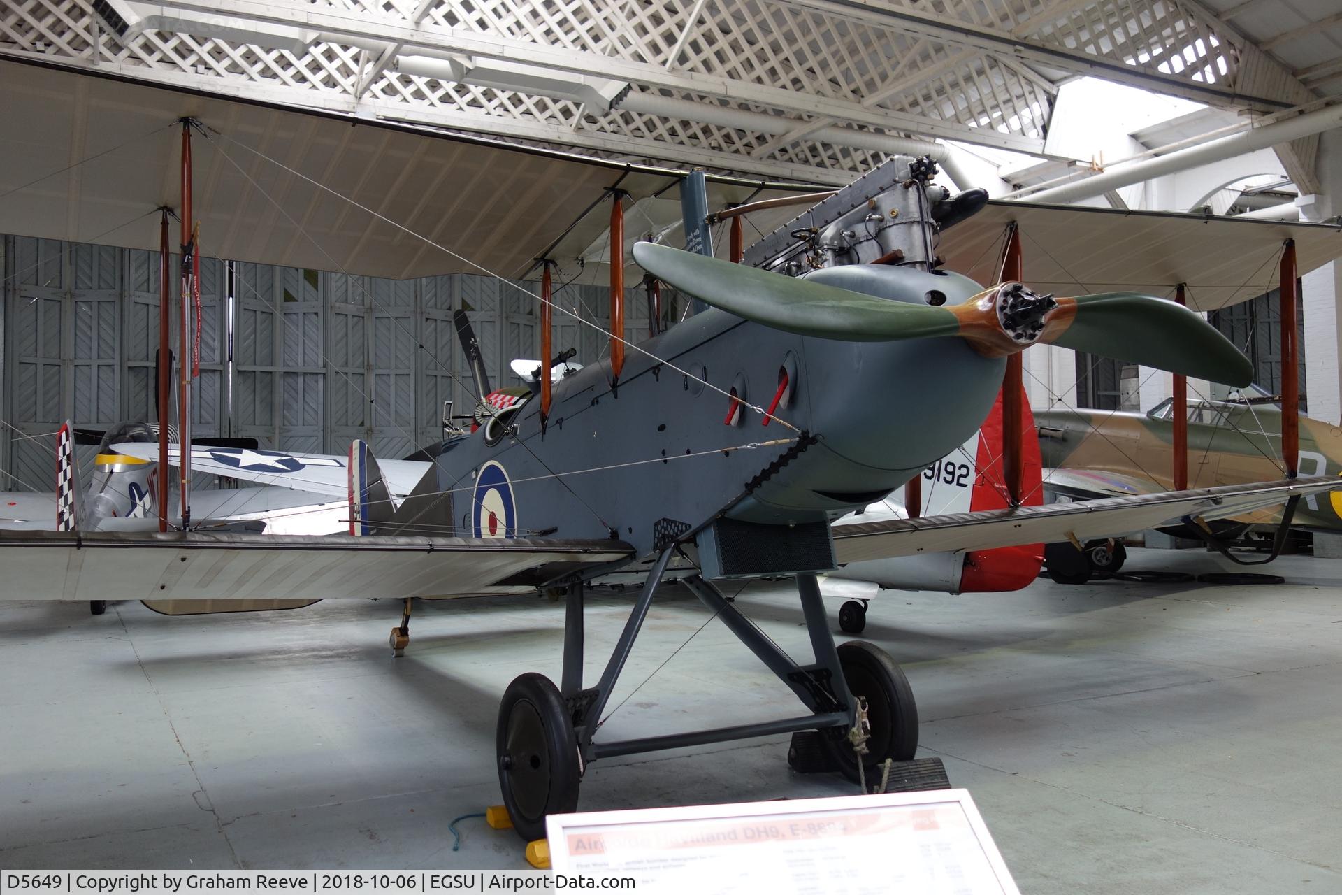 D5649, De Havilland DH-9 C/N Not found D5649, On display at Duxford.