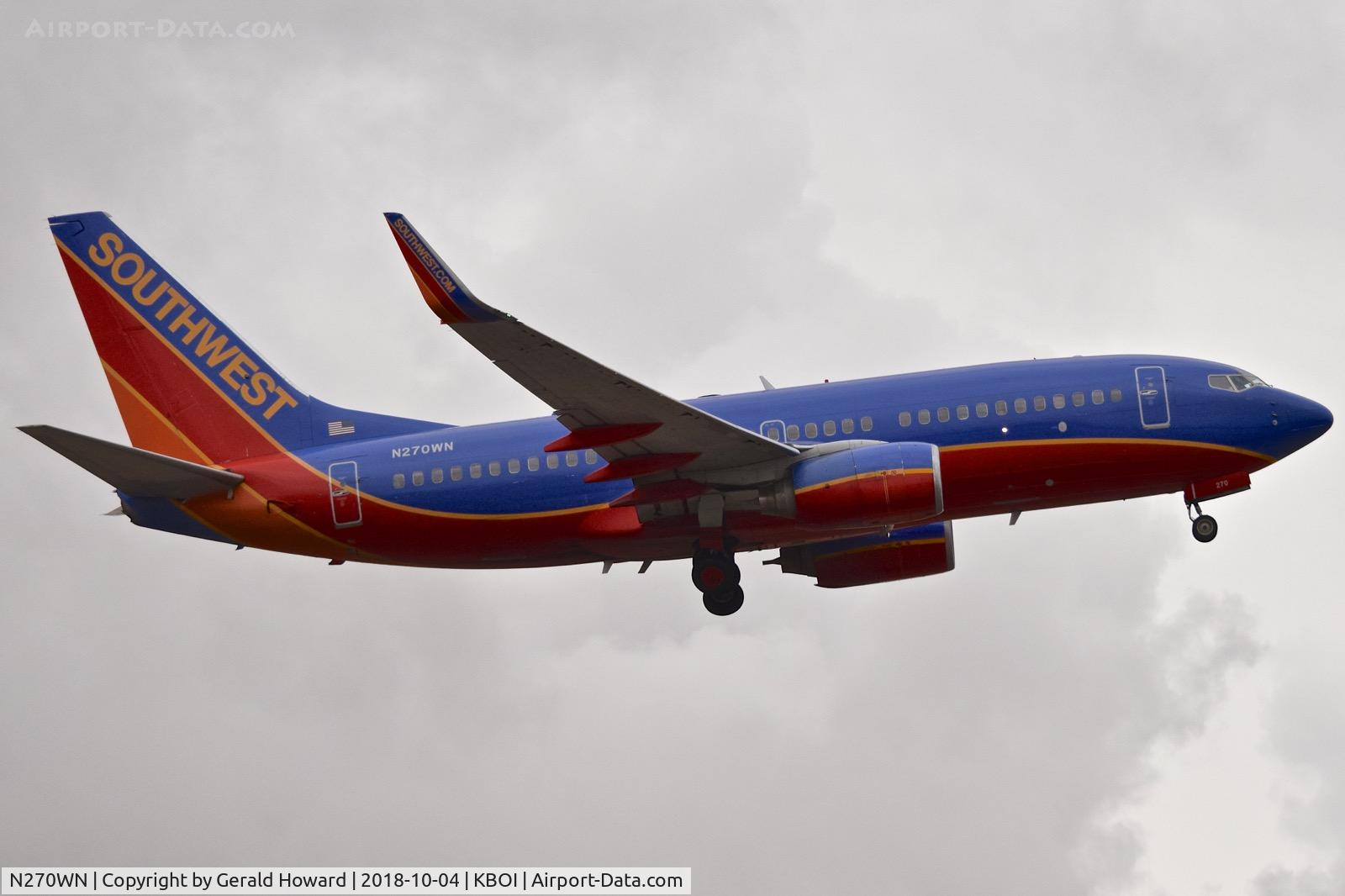 N270WN, 1998 Boeing 737-705 C/N 29089, Departing BOI.