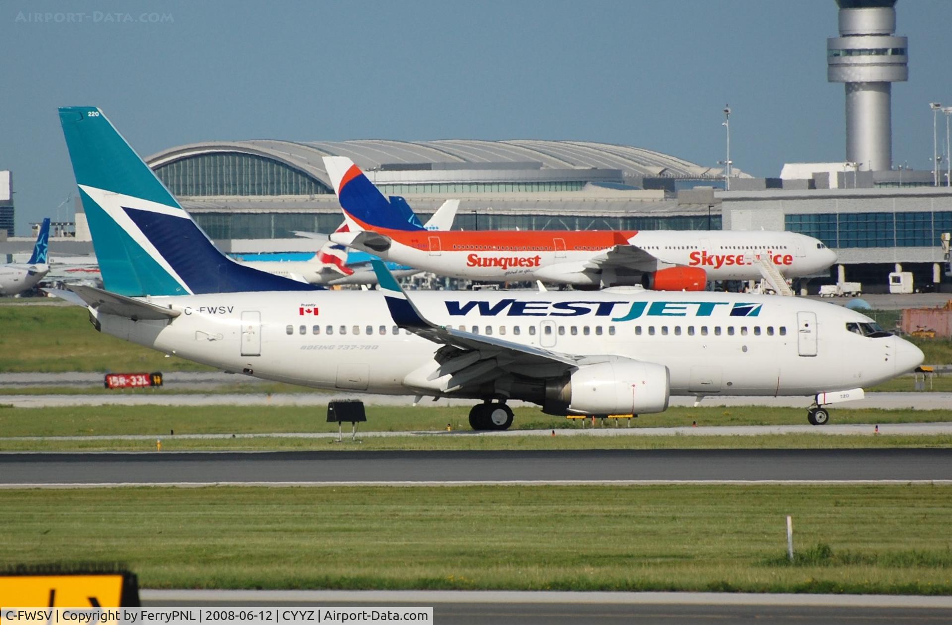 C-FWSV, 2003 Boeing 737-7CT C/N 32760, Arrival of Westjet B737
