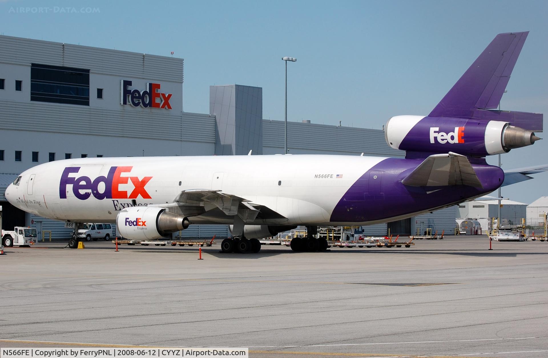 N566FE, 1979 McDonnell Douglas MD-10-10F C/N 46989, Fedex MD10 freighter in YYZ missing an X