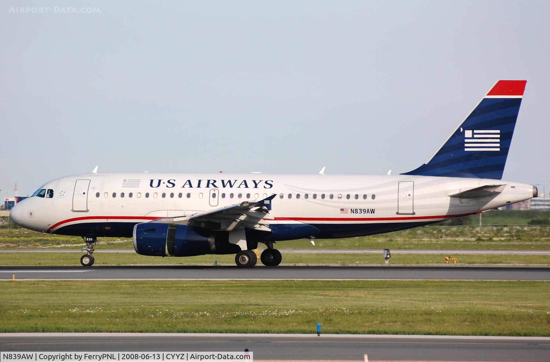 N839AW, 2006 Airbus A319-132 C/N 2669, US Airways A319