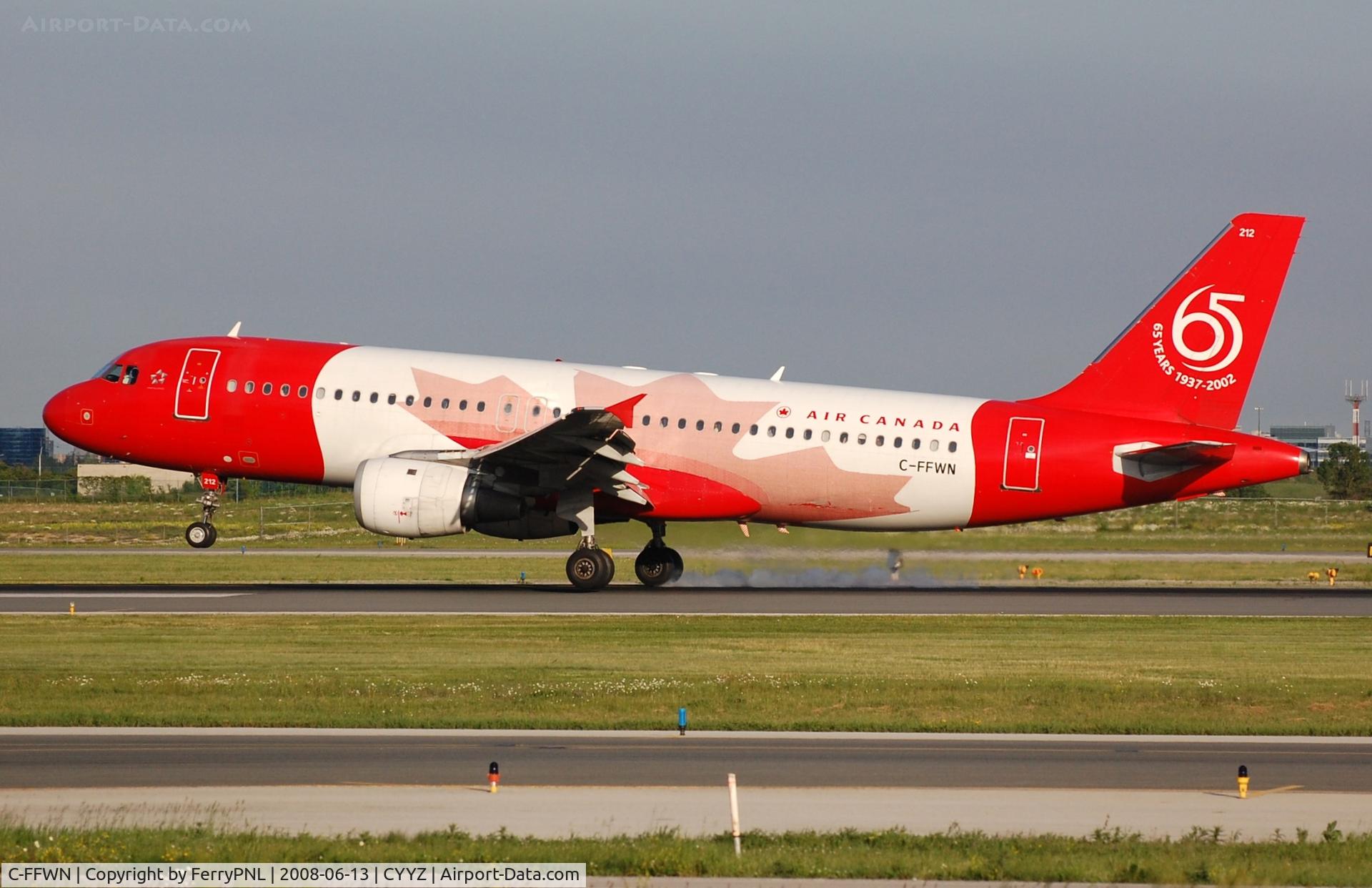 C-FFWN, 1991 Airbus A320-211 C/N 159, Air canada A320 still celebrating 65 years