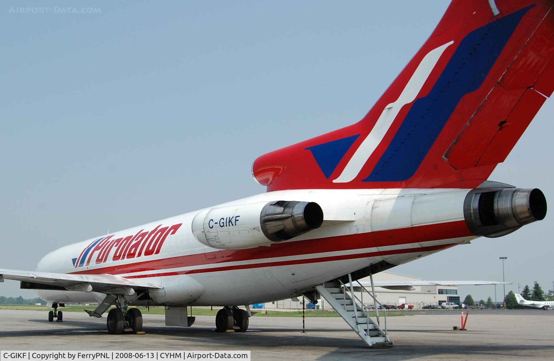 C-GIKF, 1973 Boeing 727-227 C/N 20772, Purolator/Kelowna Flightcraft B727 parked against the fence.