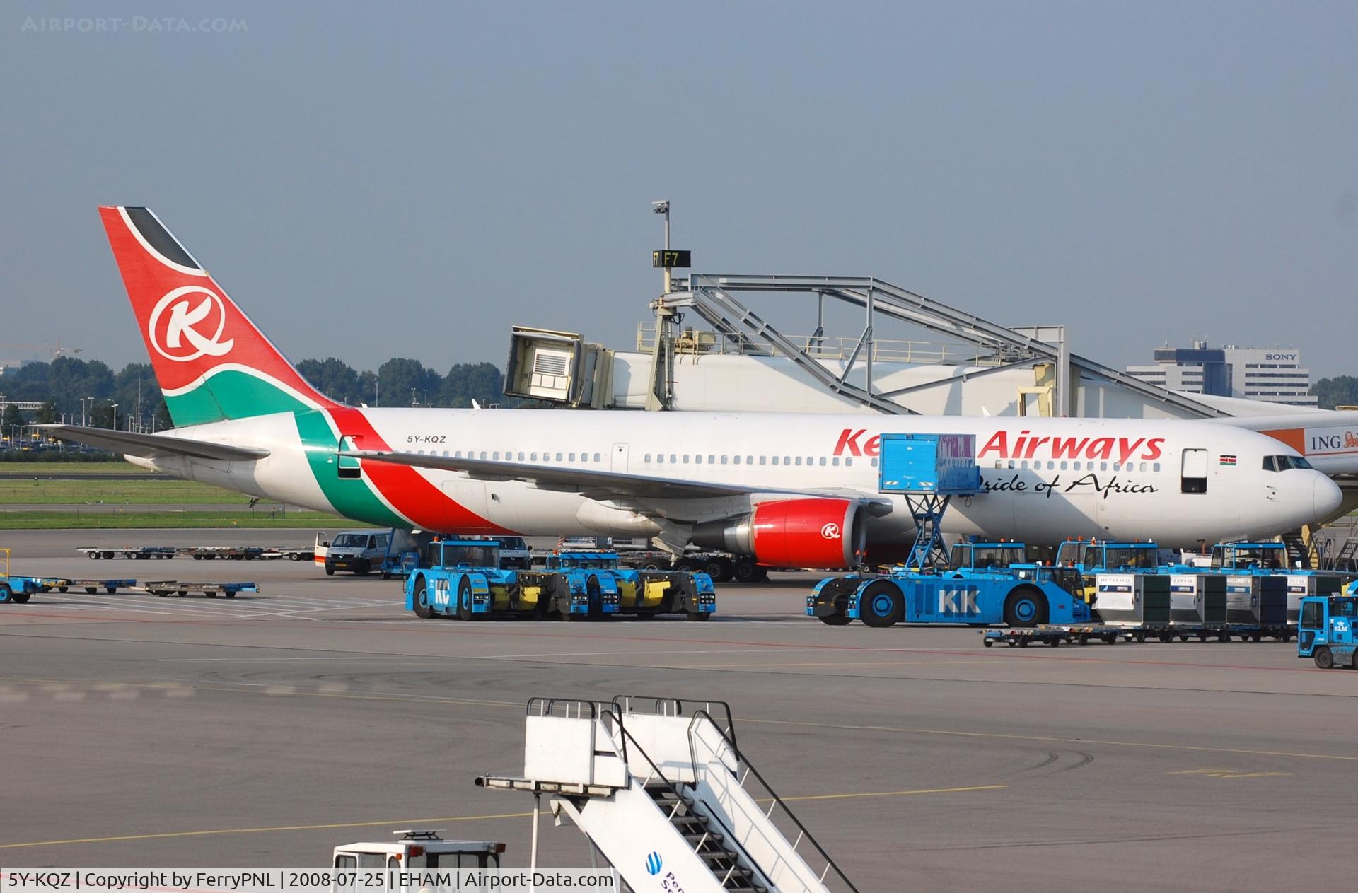 5Y-KQZ, 2001 Boeing 767-36N/ER C/N 30853, Kenya B763 at the gate in AMS