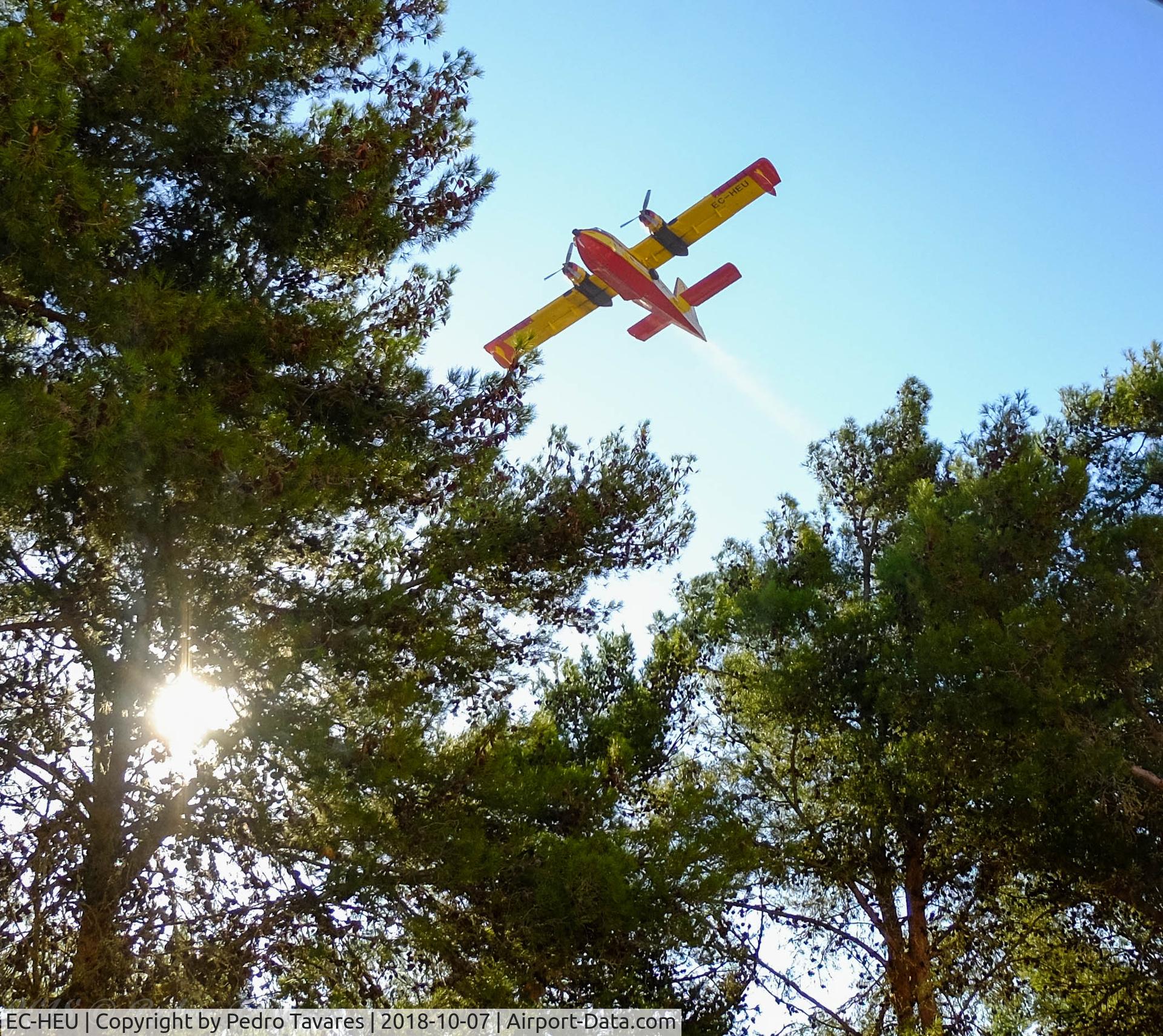 EC-HEU, 1974 Canadair CL-215-III (CL-215-1A10) C/N 1038, Fire combat in Cascais, 7-Oct-2018