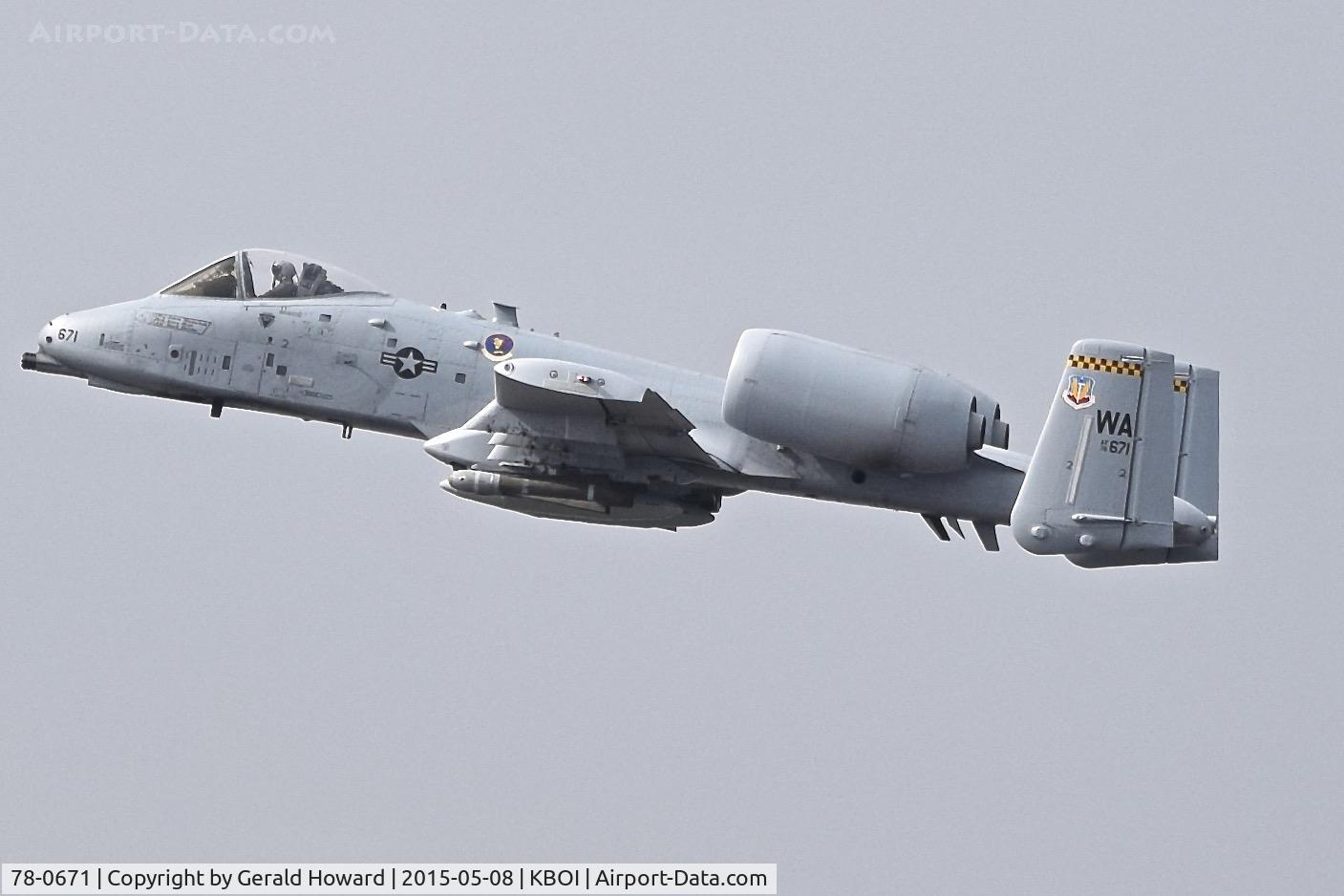 78-0671, 1978 Fairchild Republic A-10C C/N A10-0291, Departing BOI. 57th Wing, 66th WPS (Weapons Squadron), Nellis, AFB, NV.