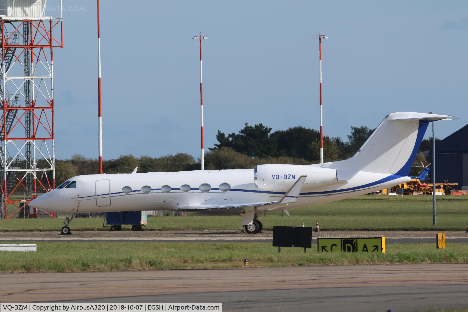 VQ-BZM, 2008 Gulfstream Aerospace GIV-X (G450) C/N 4123, Seen at Norwich after repaint