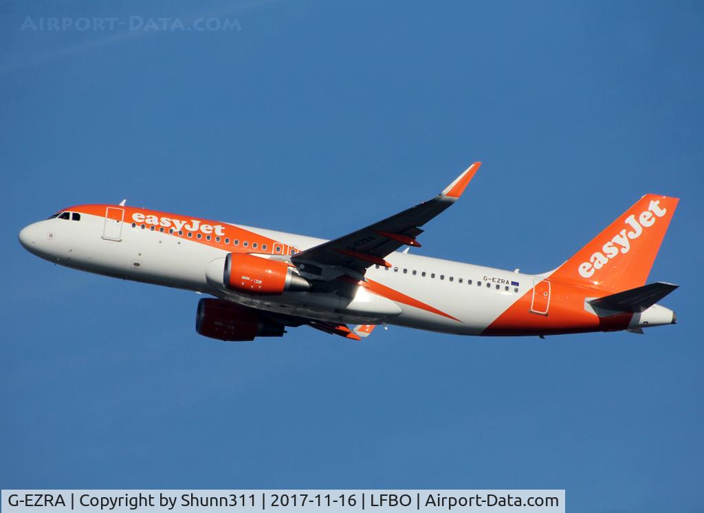 G-EZRA, 2017 Airbus A320-214 C/N 7597, Climbing after take off from rwy 32L