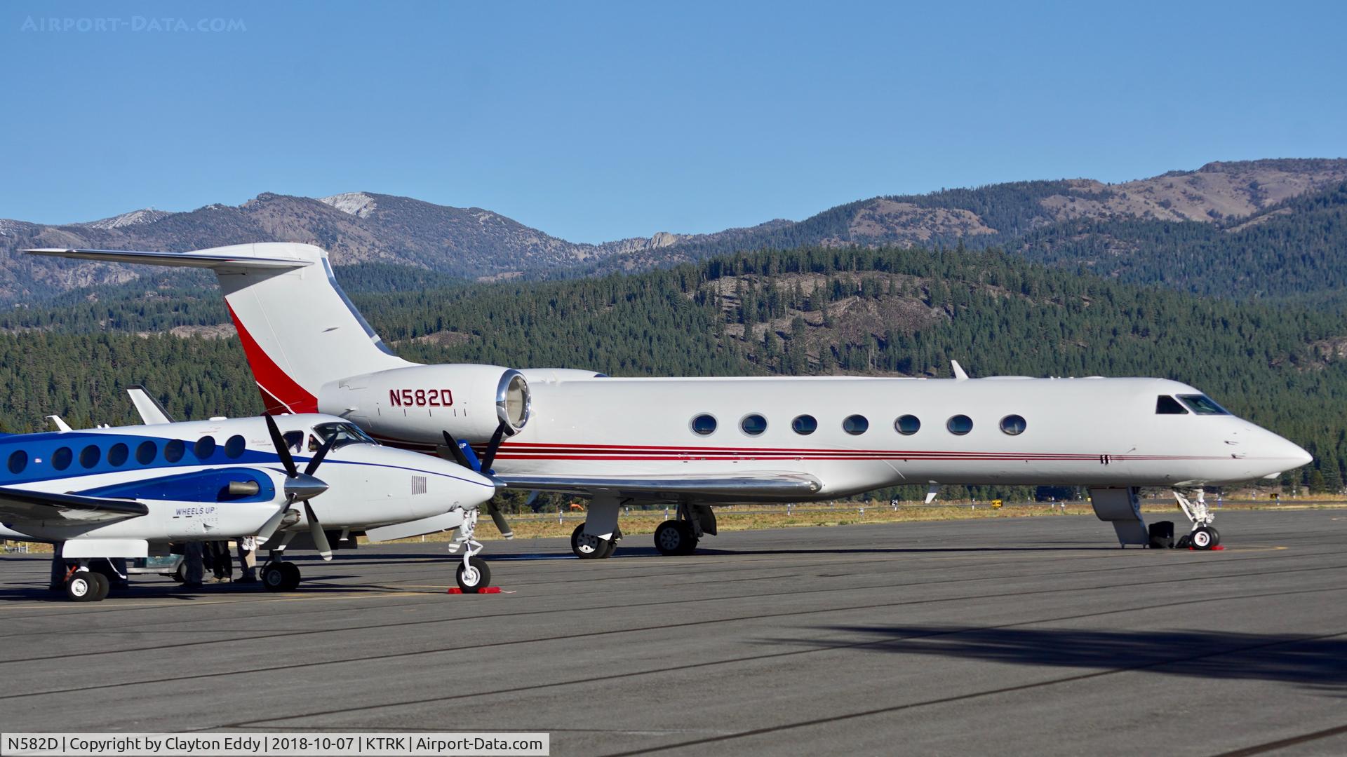 N582D, 2012 Gulfstream Aerospace GV-SP (G550) C/N 5397, Truckee Airport California 2018.