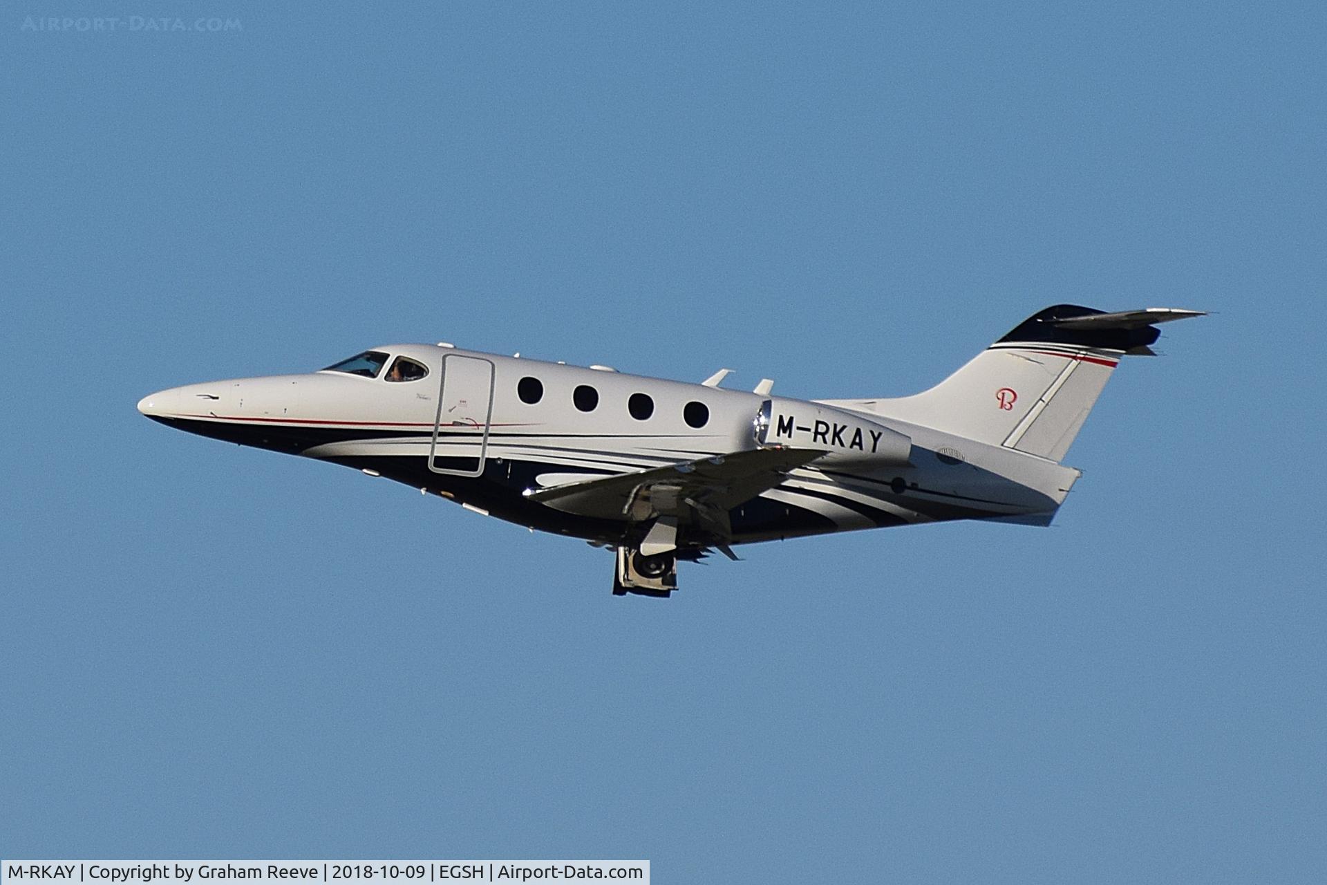 M-RKAY, 2003 Raytheon 390 Premier I C/N RB-88, Departing from Norwich.