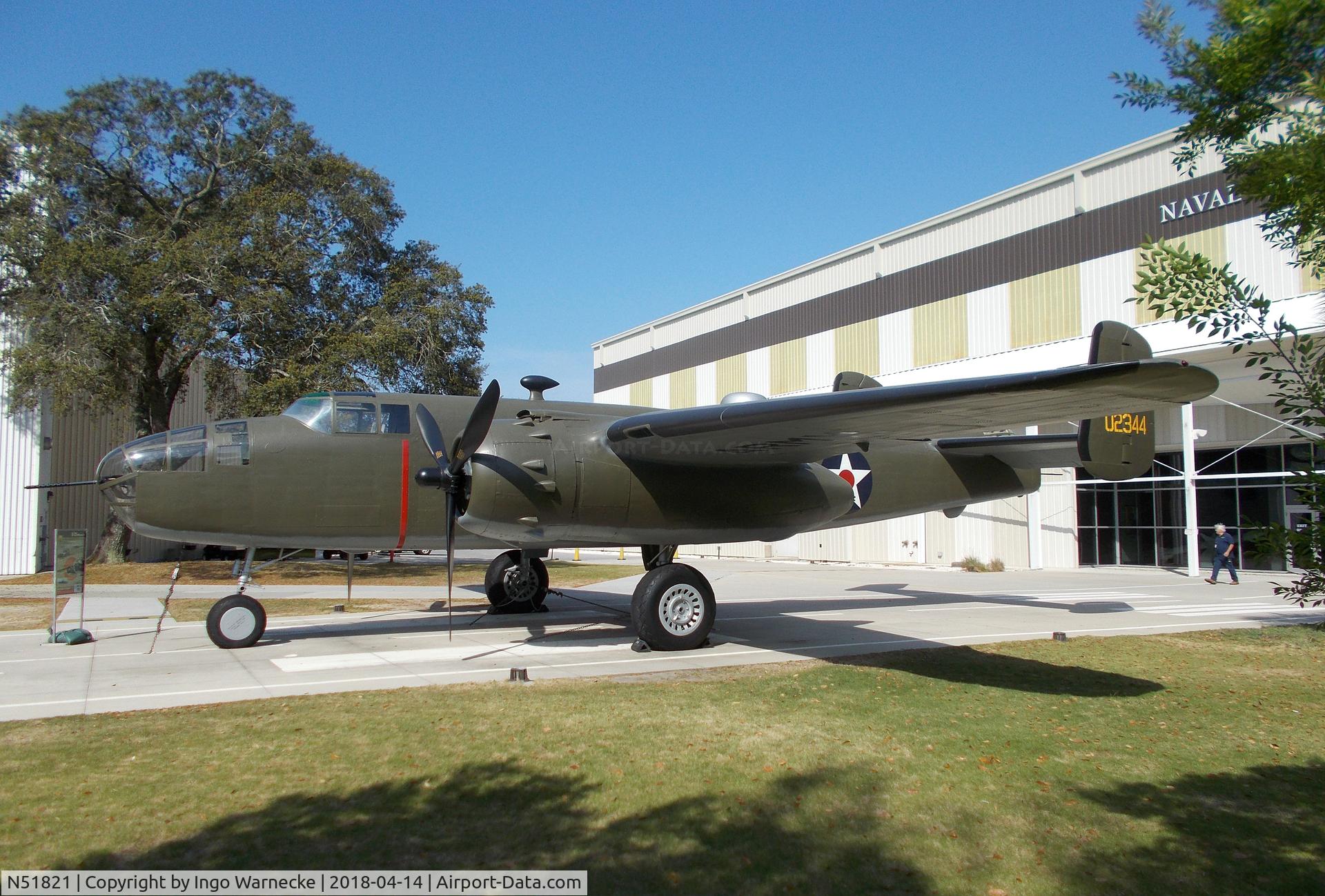 N51821, North American TB-25J Mitchell C/N 108-23210, North American TB-25J Mitchell, displayed to represent B-25B '40-2344'  of the Doolittle-Raid, at the NMNA, Pensacola FL
