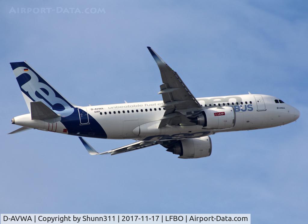 D-AVWA, 2017 Airbus A319-151N C/N 6464, Climbing after take off from rwy 32L... LEAP prototype A319NEO