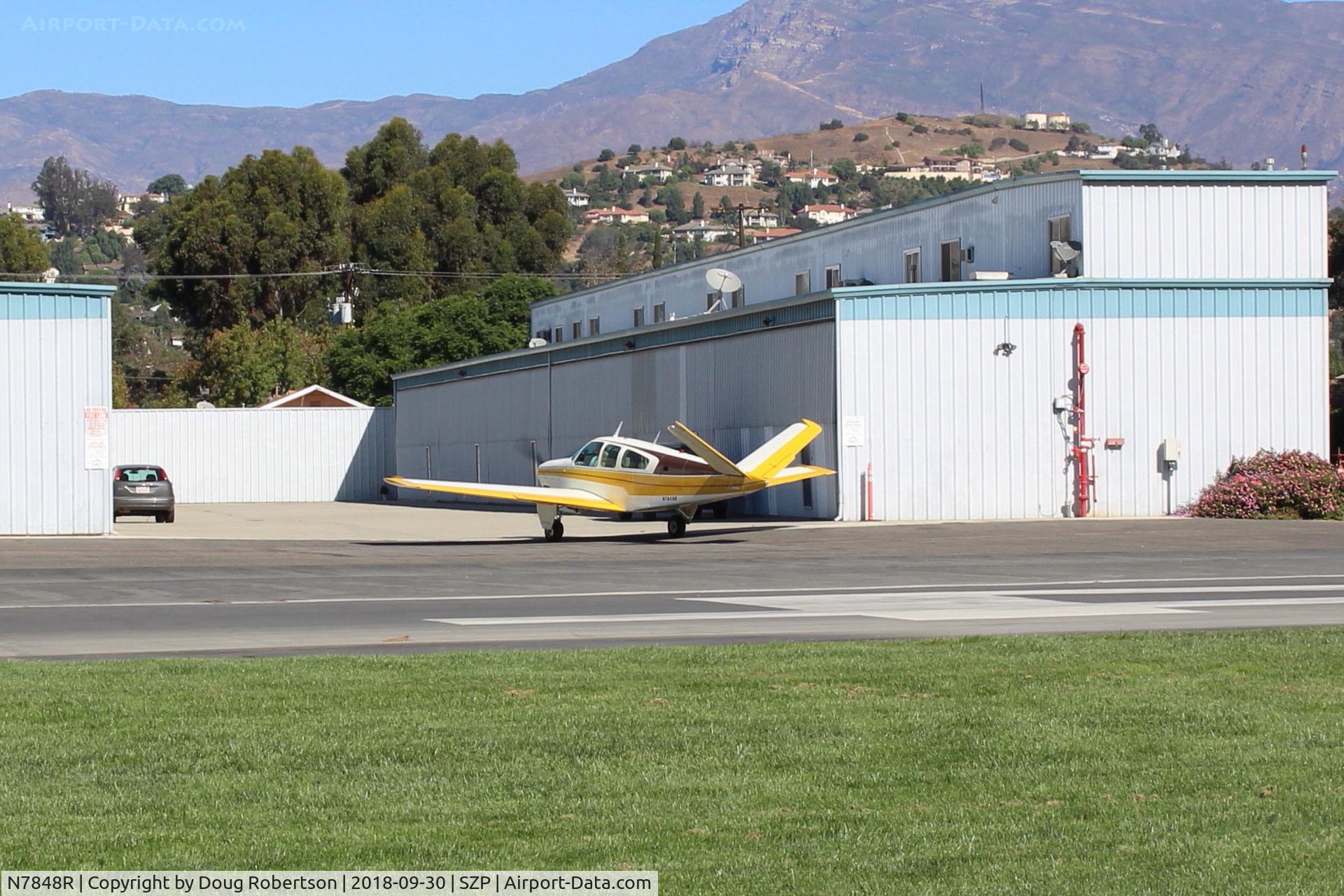 N7848R, 1968 Beech V35A Bonanza C/N D-8904, 1968 Beech V35A BONANZA, Continental IO-550 300 Hp upgrade, taxi to hangar