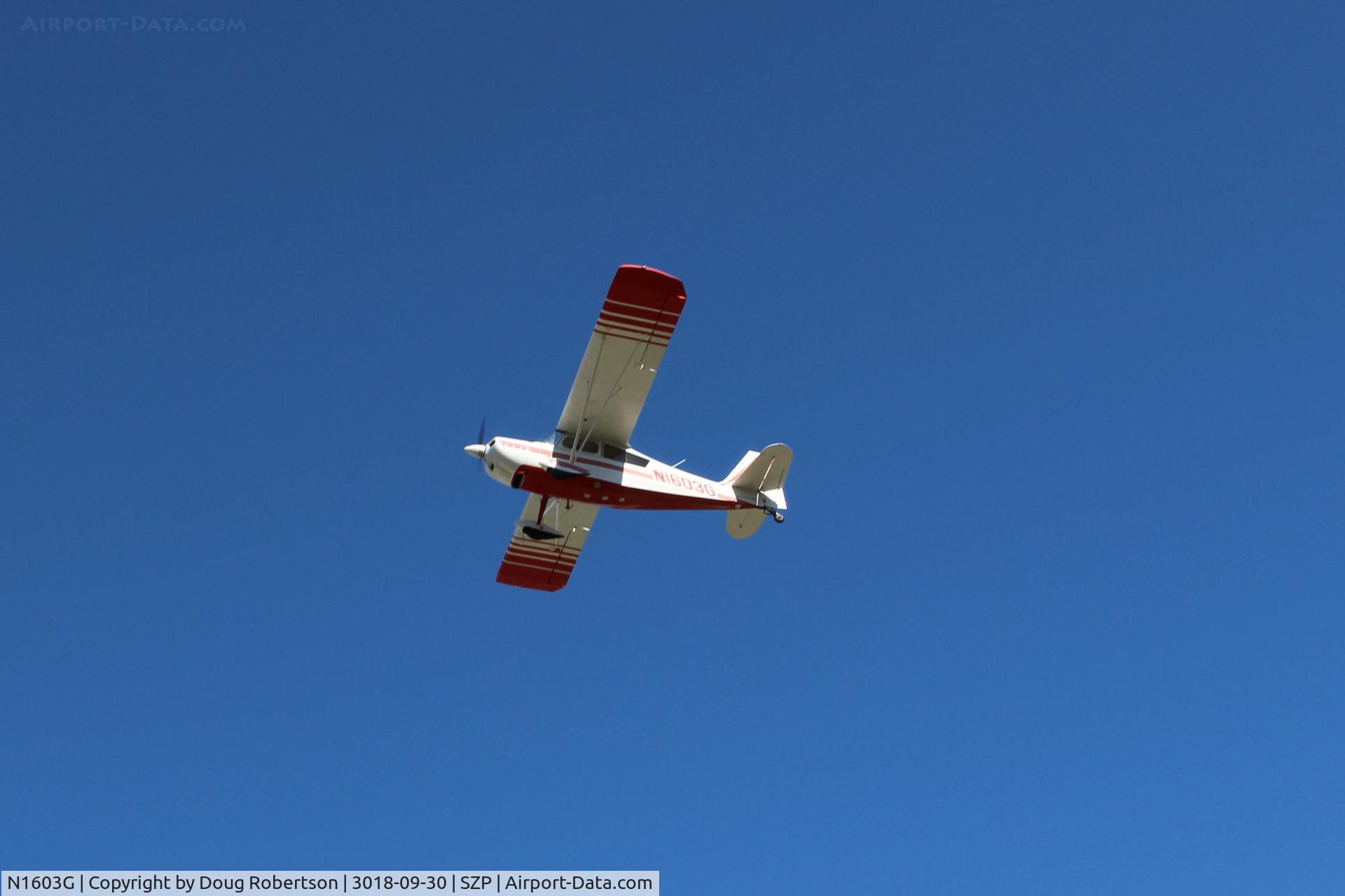 N1603G, 1968 Champion 7ECA Citabria C/N 609, 1968 Champion 7ECA CITABRIA, Lycoming O-320 150 Hp, takeoff climb Rwy 22