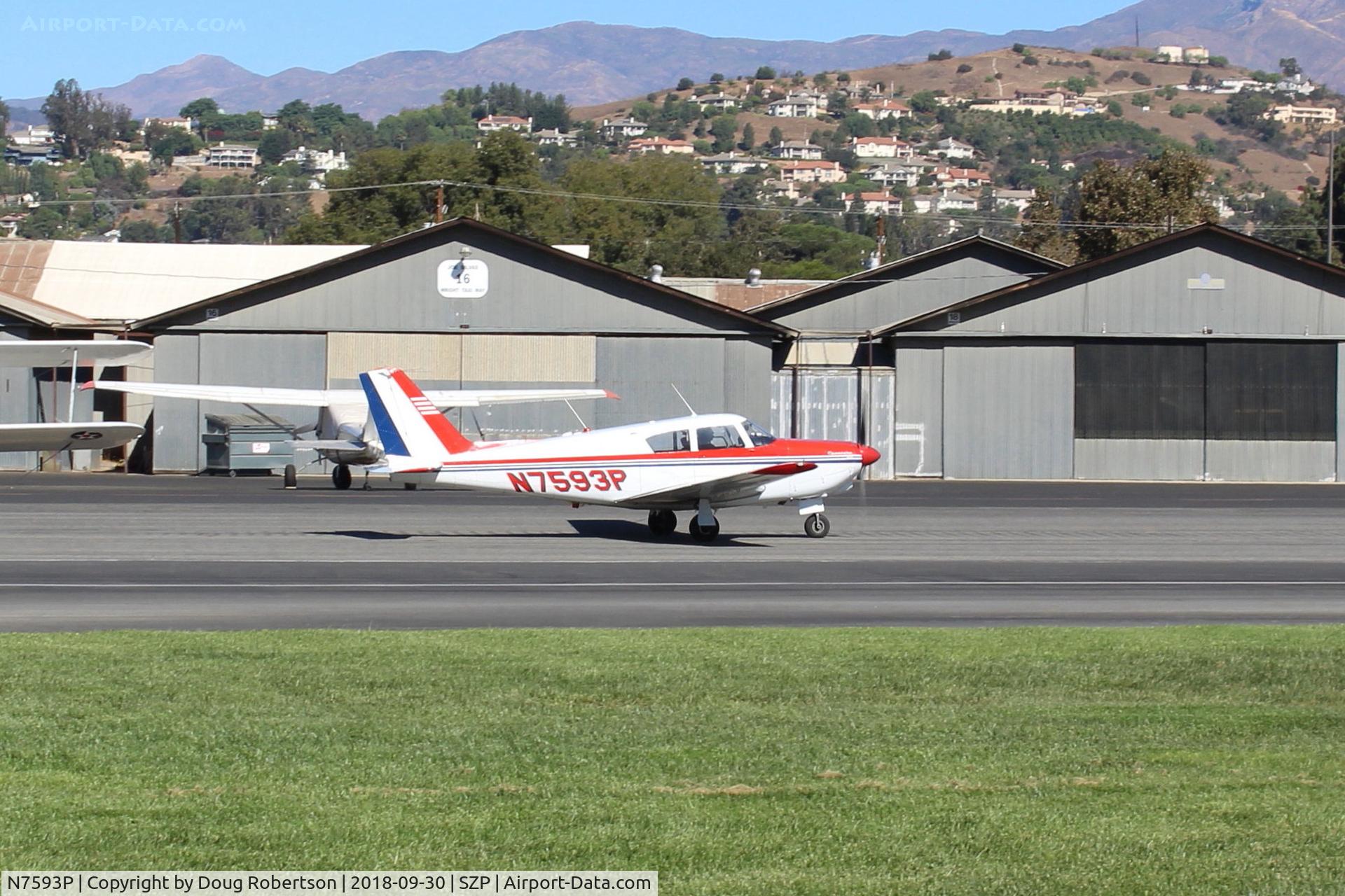 N7593P, 1961 Piper PA-24-250 Comanche C/N 24-2804, 1961 Piper PA-25-250 COMANCHE, Lycoming O-540-A1A5 250 Hp, taxi back