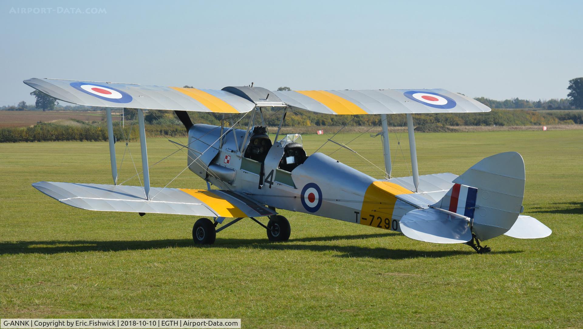 G-ANNK, 1940 De Havilland DH-82A Tiger Moth II C/N 83804, 1. T-7290 at The Shuttleworth Collection, Oct. 2018.