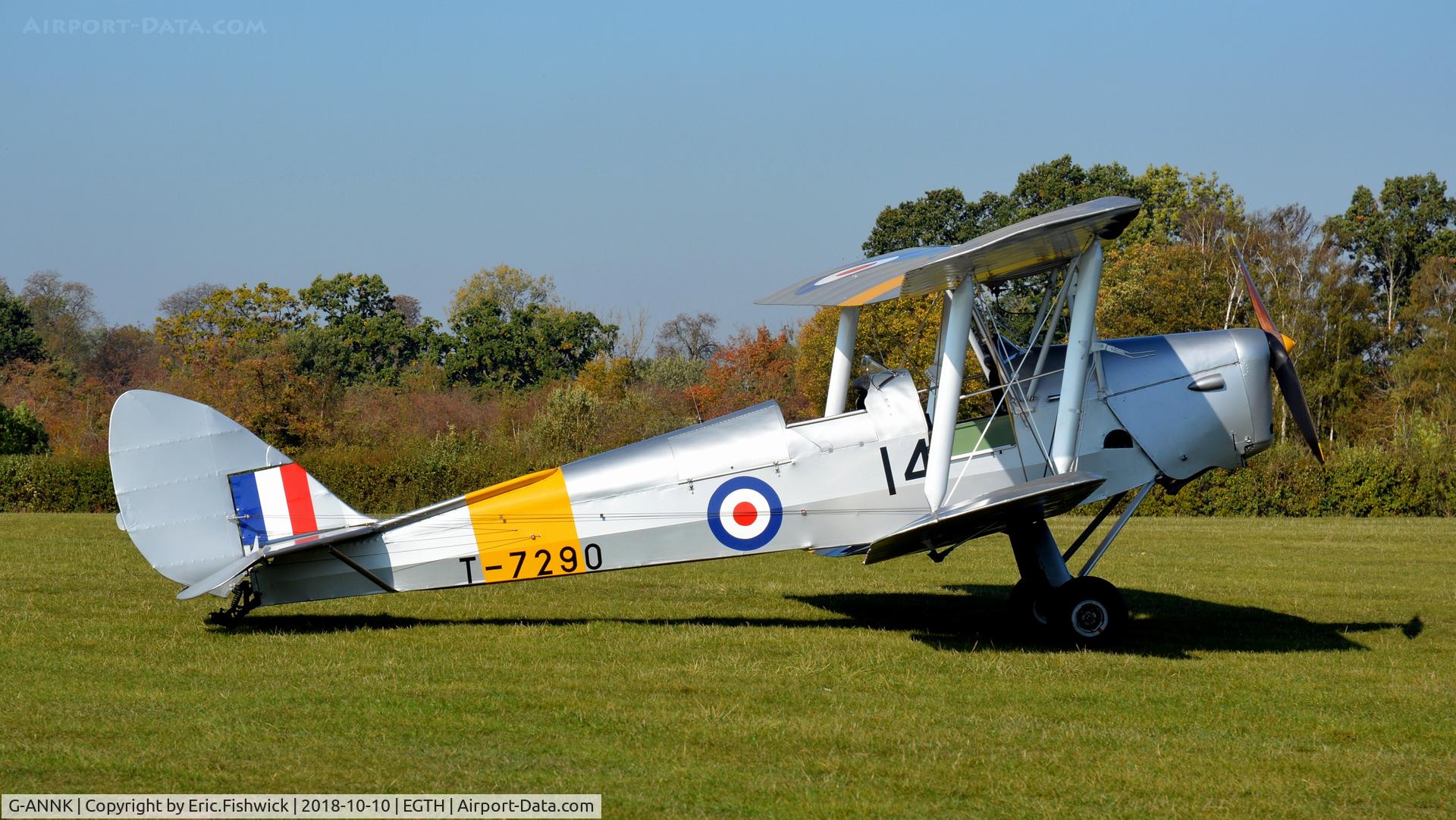 G-ANNK, 1940 De Havilland DH-82A Tiger Moth II C/N 83804, x. T-7290 at The Shuttleworth Collection, Oct. 2018.