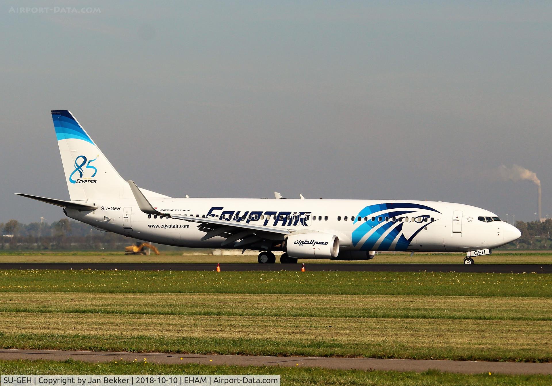 SU-GEH, 2017 Boeing 737-866 C/N 63800, Schiphol Amsterdam