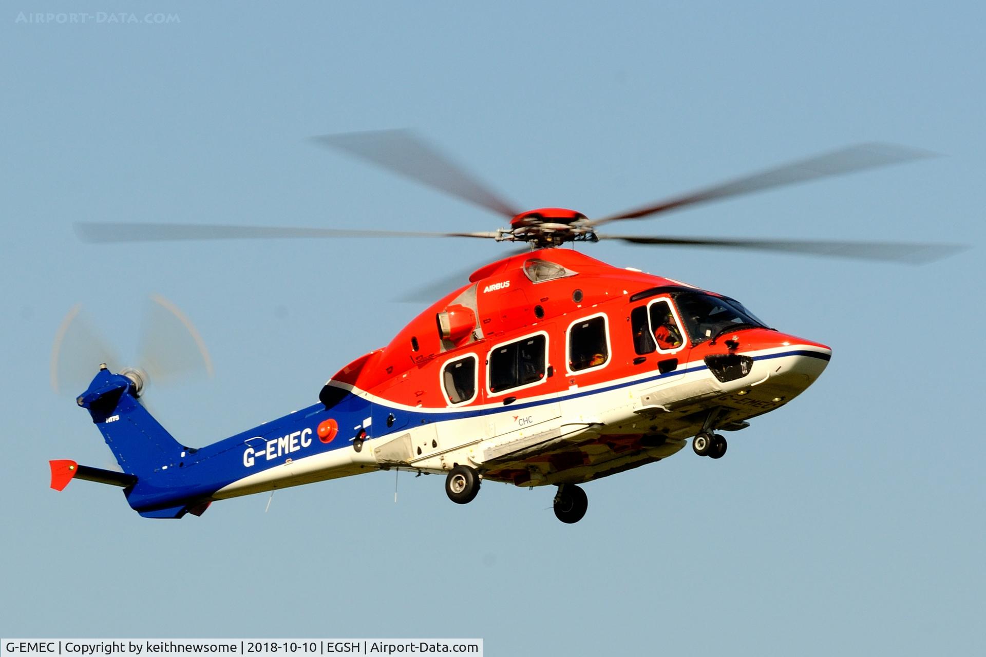 G-EMEC, 2018 Airbus Helicopters EC-175B C/N 5031, Arriving from offshore.