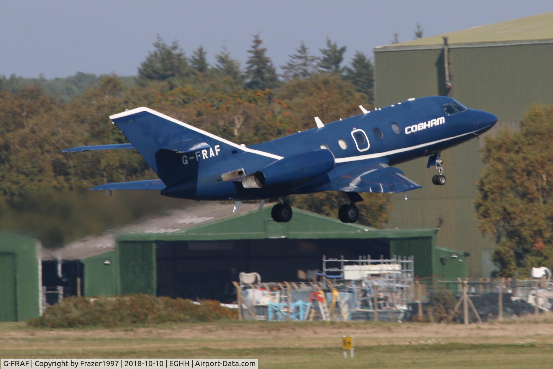 G-FRAF, 1974 Dassault Falcon (Mystere) 20E C/N 295, G-FRAF departing Bournemouth airport.