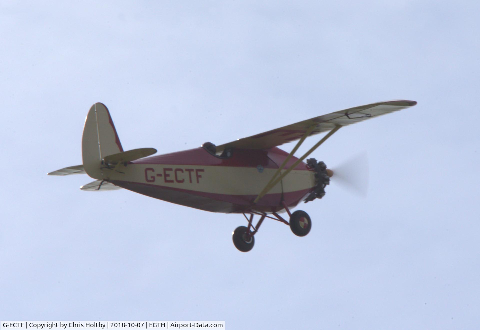 G-ECTF, 2007 Comper CLA7 Swift Replica C/N PFA 103-13078, Taking part in the Suttleworth Race Day 2018 at Old Warden