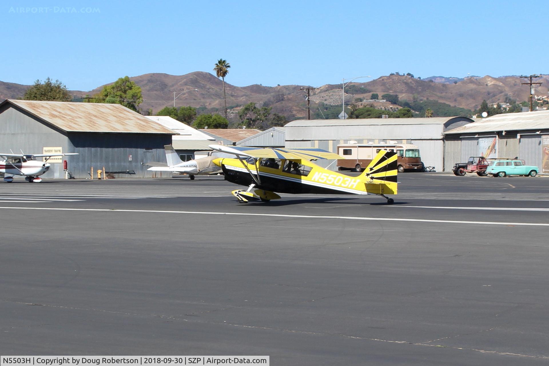 N5503H, 1978 Bellanca 8KCAB Super Decathlon C/N 413-78, 1978 Bellanca 8KCAB SUPER DECATHLON, Lycoming AEIO-360 180 Hp, takeoff roll Rwy 22