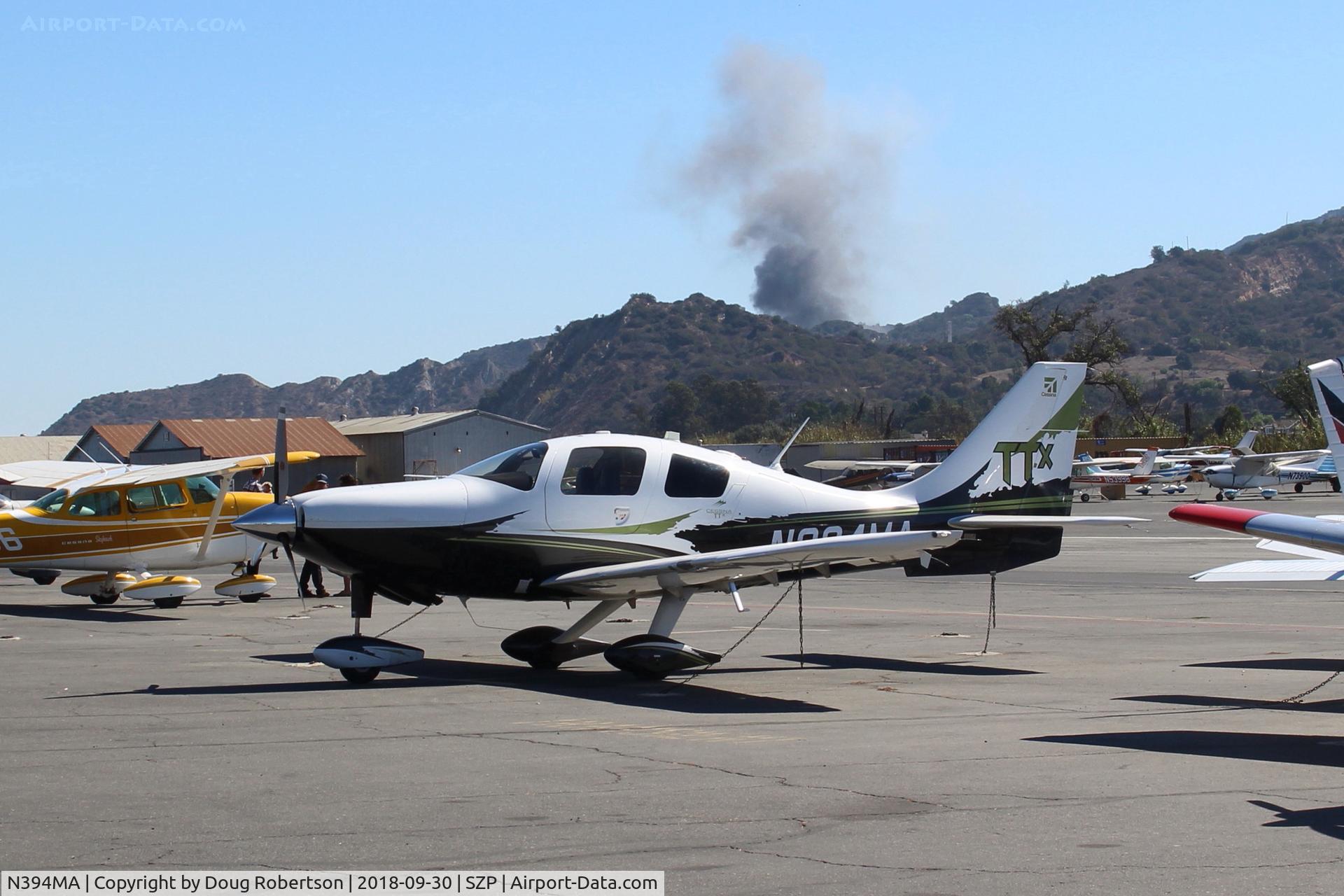 N394MA, 2014 Cessna TTx T240 C/N T24002034, 2014 Cessna TTx T240, Continental TSIO-550C 310 Hp at 2,600 rpm, 235 kts, 4 place. New fire in background across the river-South Mountain-Fire Fighting units dispatched