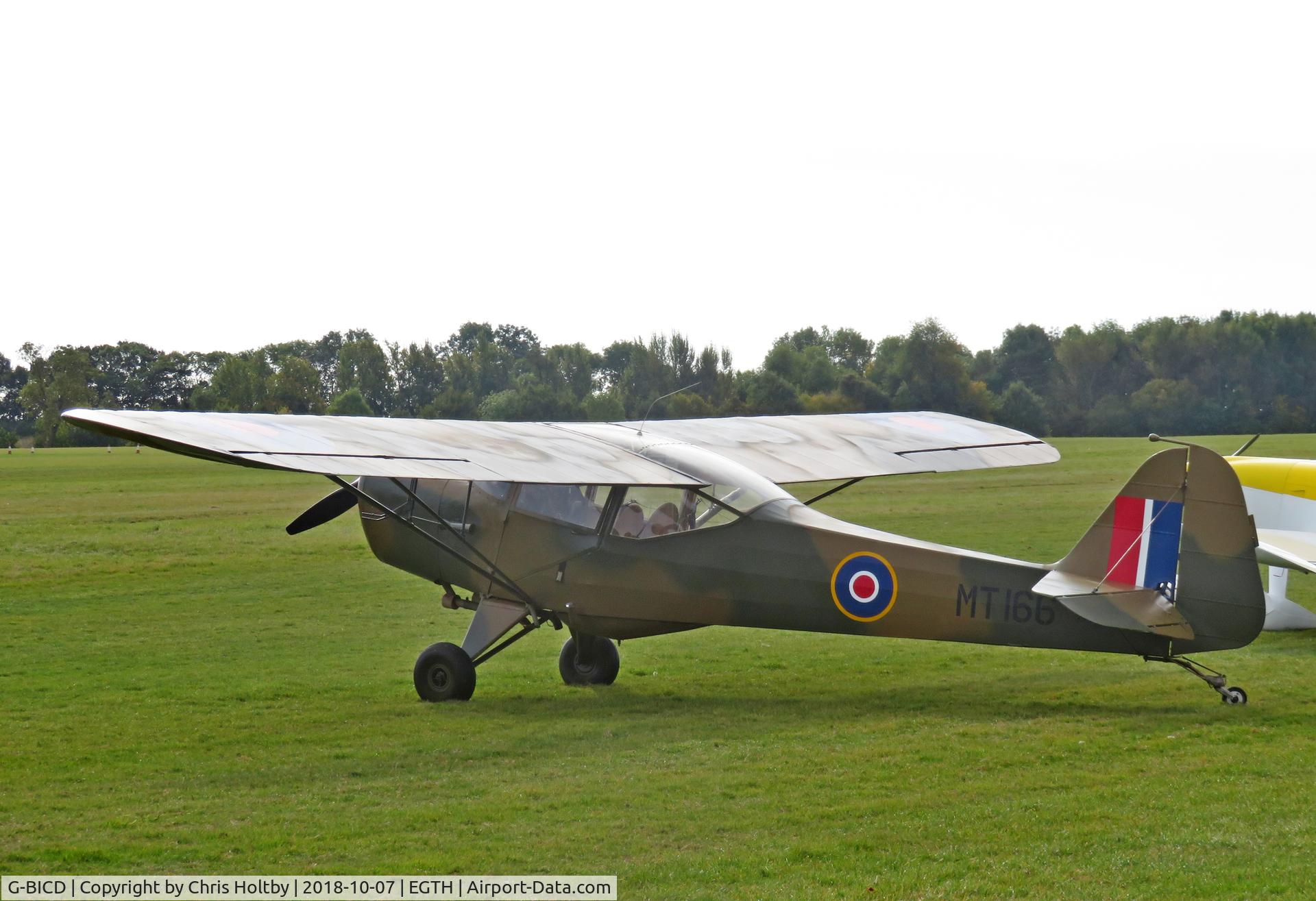 G-BICD, 1951 Taylorcraft G Auster 4 C/N 735, Visitor to the Shuttleworth Race Day at Old Warden 2018 and back in military livery.