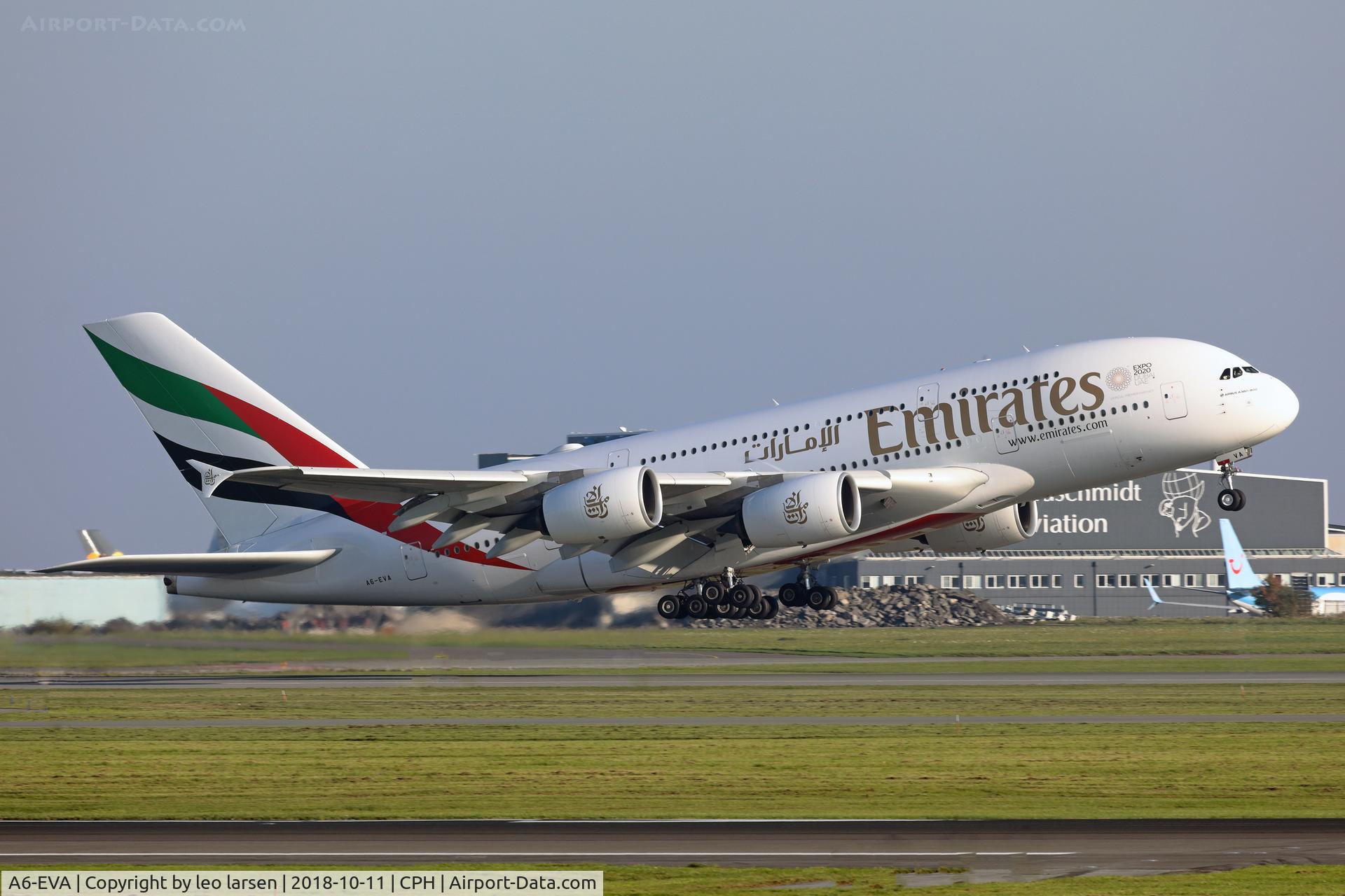 A6-EVA, 2018 Airbus A380-842 C/N 167, Copenhagen 11.10.2018