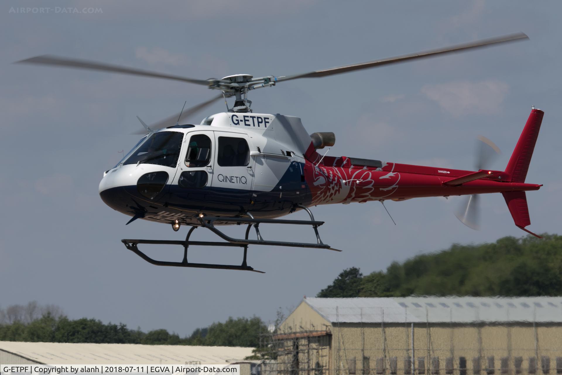 G-ETPF, Eurocopter AS-350-B3 Ecureuil C/N 8464, Arriving at Fairford for RIAT 2018