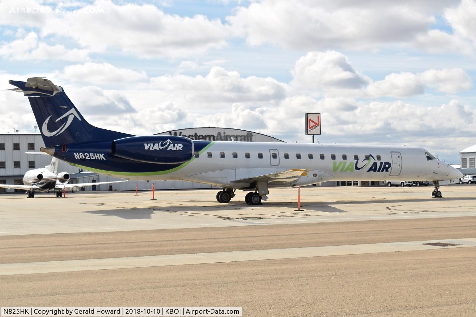 N825HK, 2001 Embraer EMB-145LU (ERJ-145LU) C/N 145510, Charter flight parked on the south GA ramp.