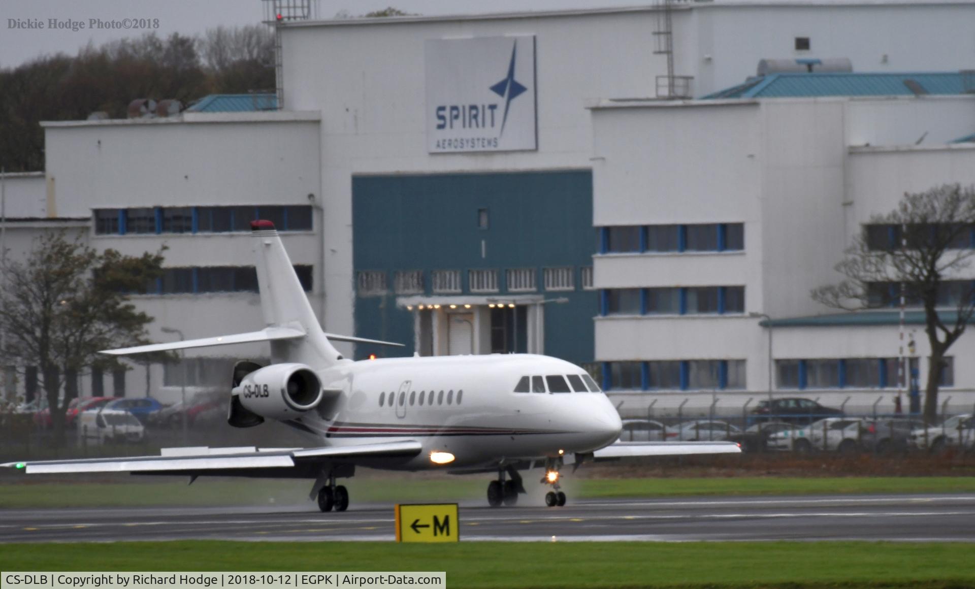 CS-DLB, 2006 Dassault Falcon 2000EX C/N 80, Landing on RW 21 Prestwick in pouring rain and poor visibility.