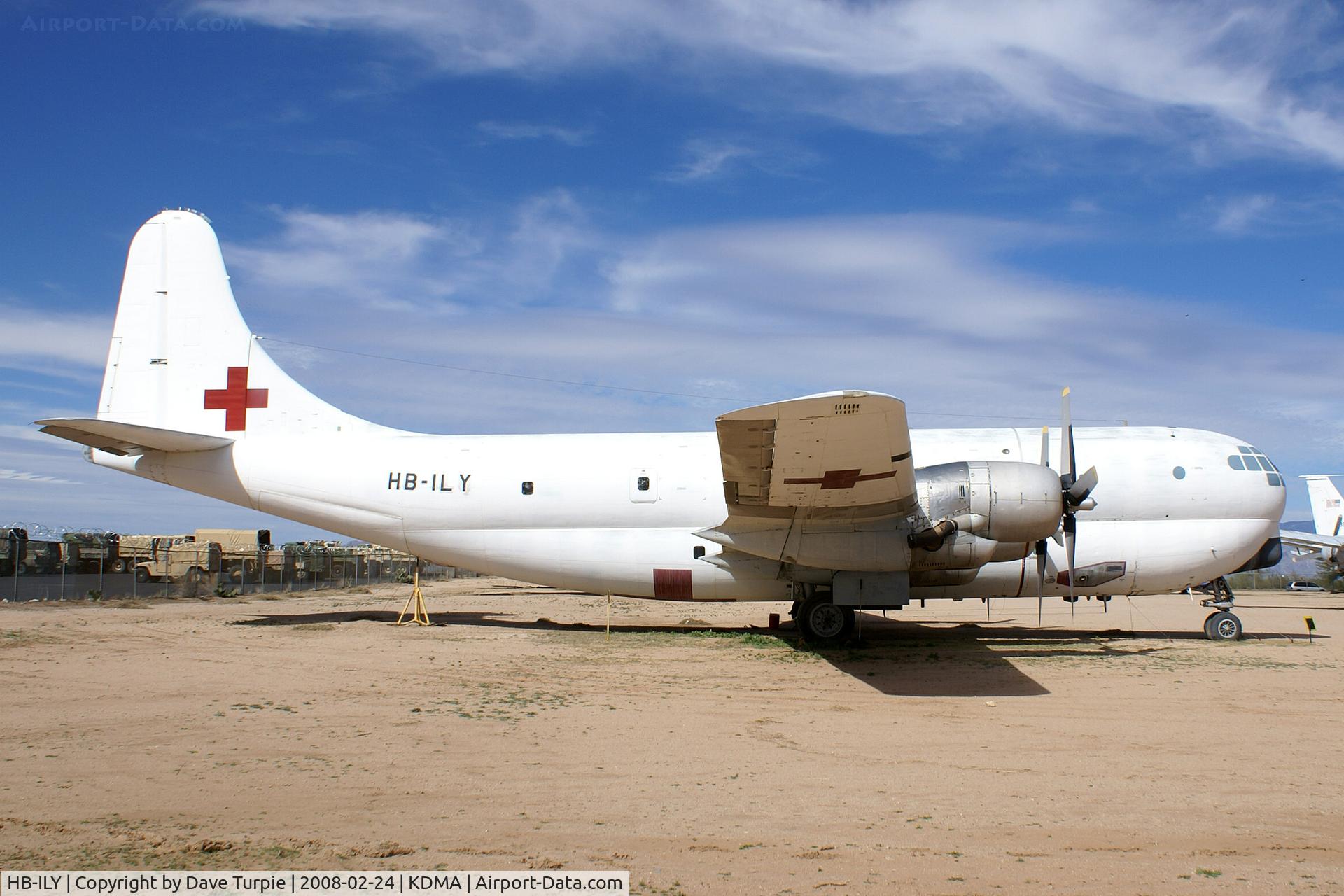 HB-ILY, 1969 Boeing C-97G Stratofreighter C/N 16657, The Boeing C-97 was developed after a request by the U.S. Army Air Forces for a transport aircraft based on the B-29. (Per Pima Air Museum web-site.) Last flew for Balair/International Red Cross.