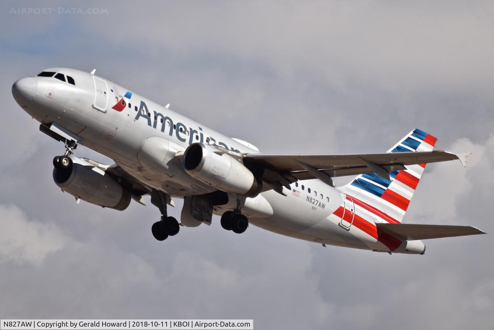N827AW, 2001 Airbus A319-132 C/N 1547, Take off from RWY 28R.
