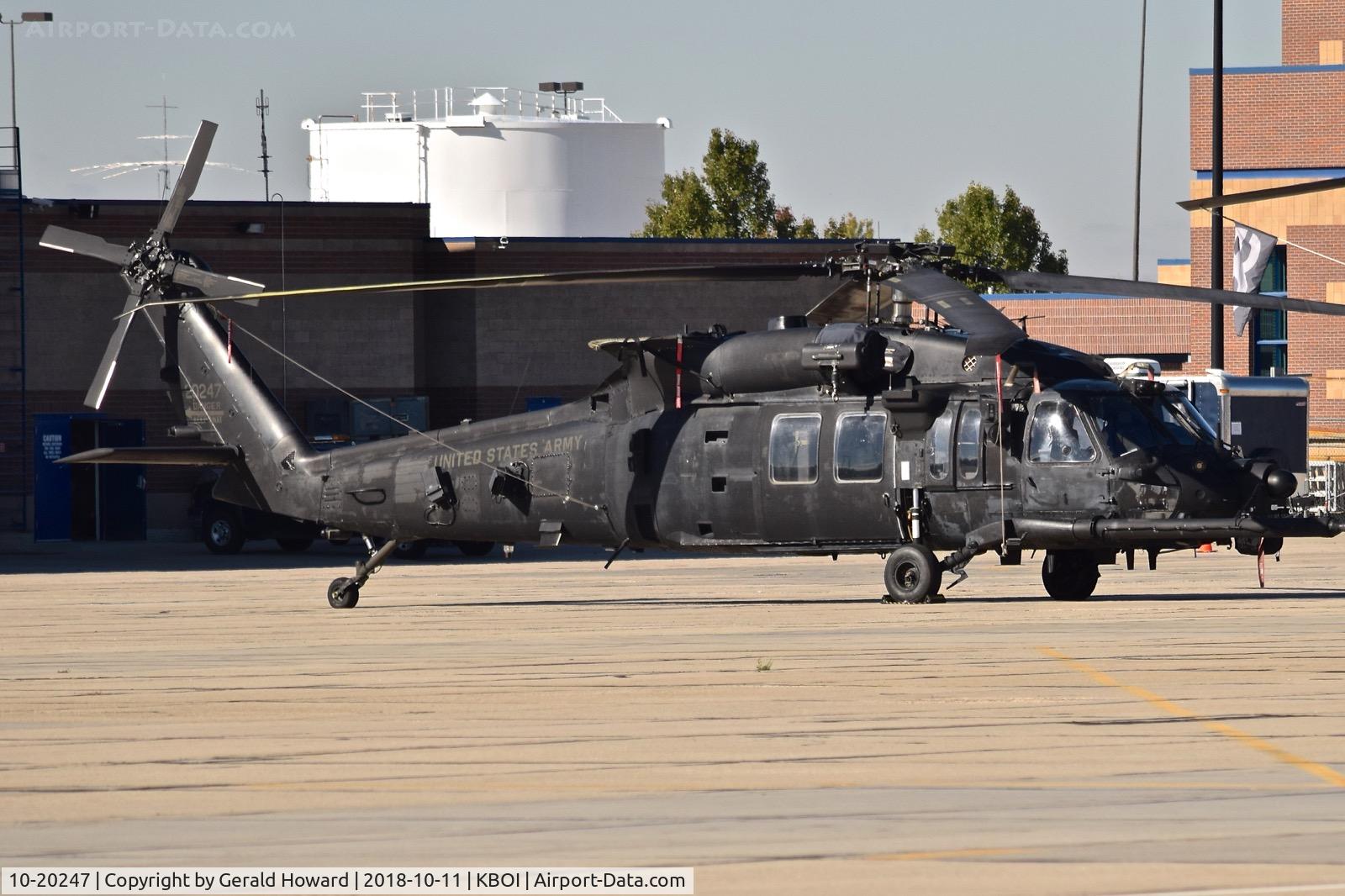 10-20247, 2010 Sikorsky UH-60M Black Hawk C/N unknown, U.S. Army 160th Special Operations Aviation Regiment (SOAR), “Night Stalkers” 4th BN, Joint Base Lewis-McChord, WA parked on the Idaho ANG ramp.