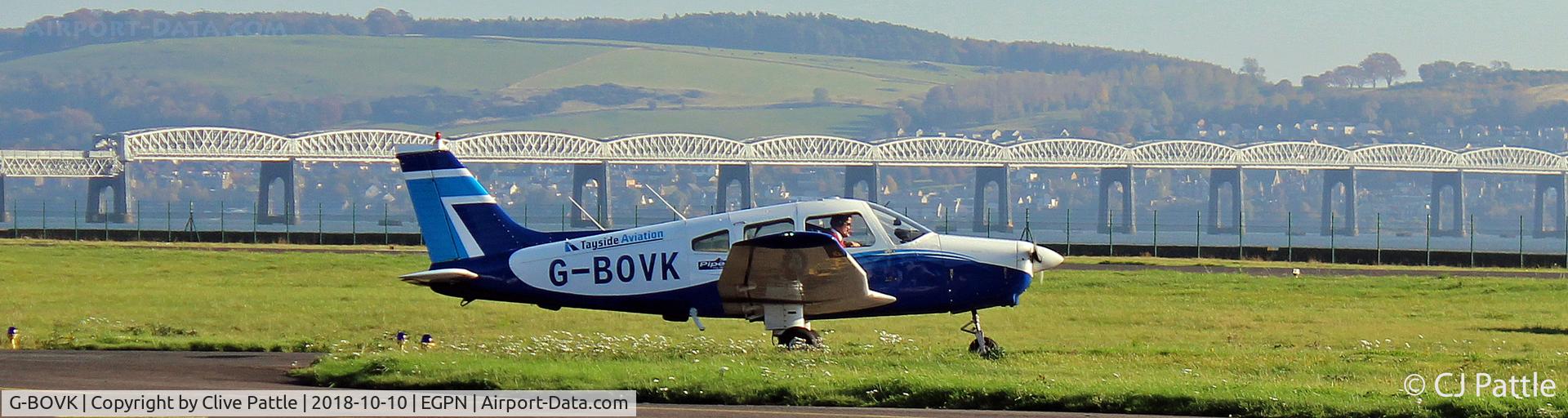 G-BOVK, 1985 Piper PA-28-161 Cherokee Warrior II C/N 28-8516061, Holding for Rwy access at Dundee