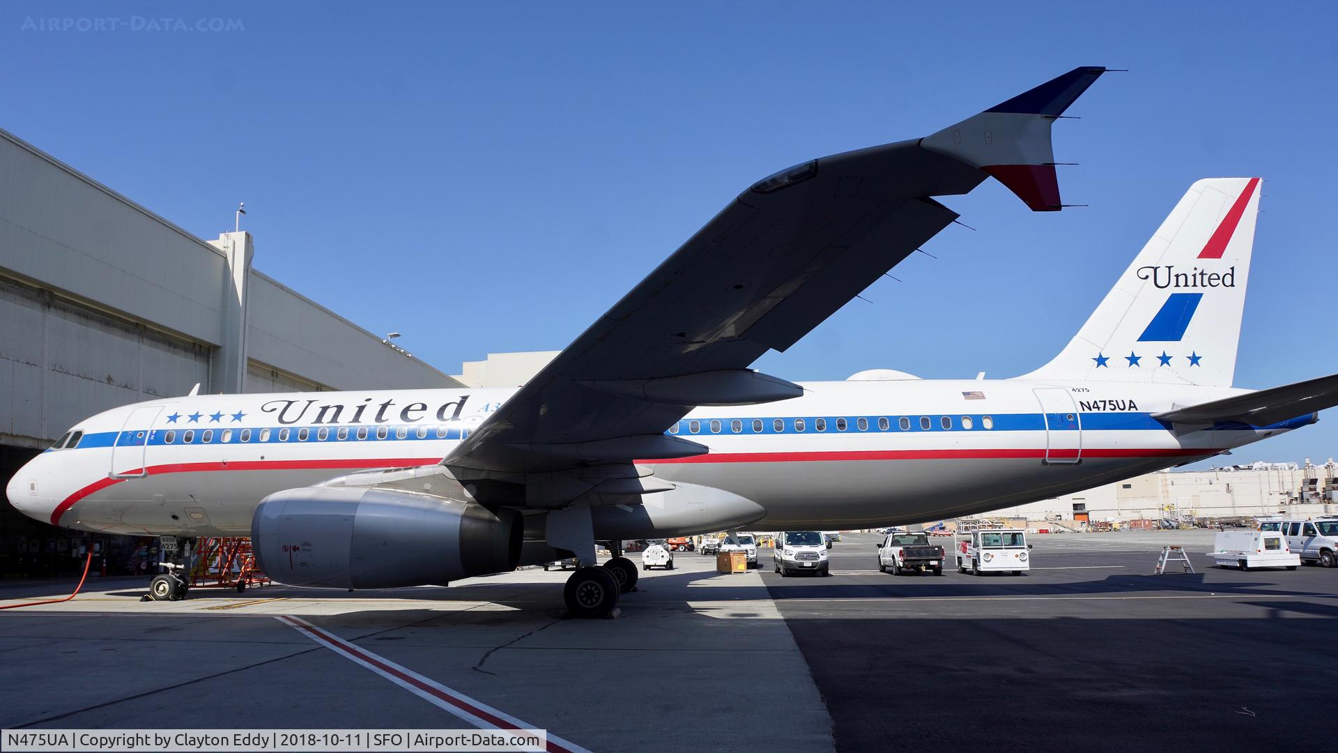 N475UA, 2001 Airbus A320-232 C/N 1495, SFO 2018.