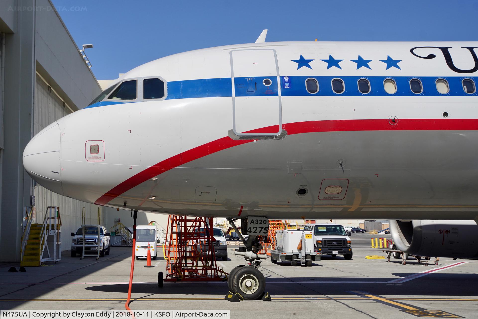 N475UA, 2001 Airbus A320-232 C/N 1495, SFO 2018.