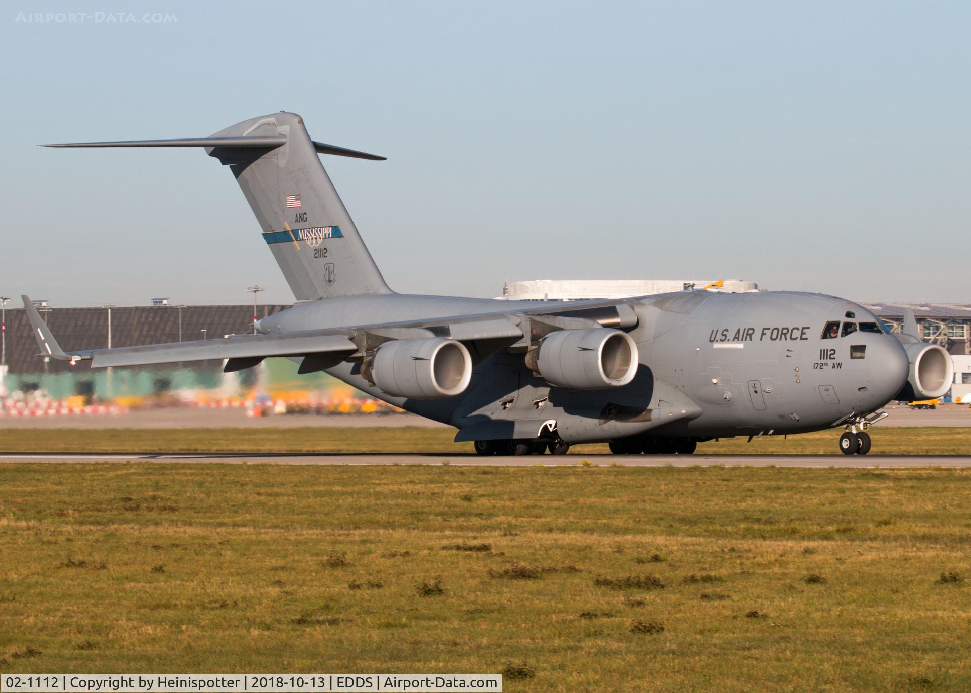 02-1112, 2002 Boeing C-17A Globemaster III C/N P-112, 02-1112 (RCH278) at Stuttgart Airport.