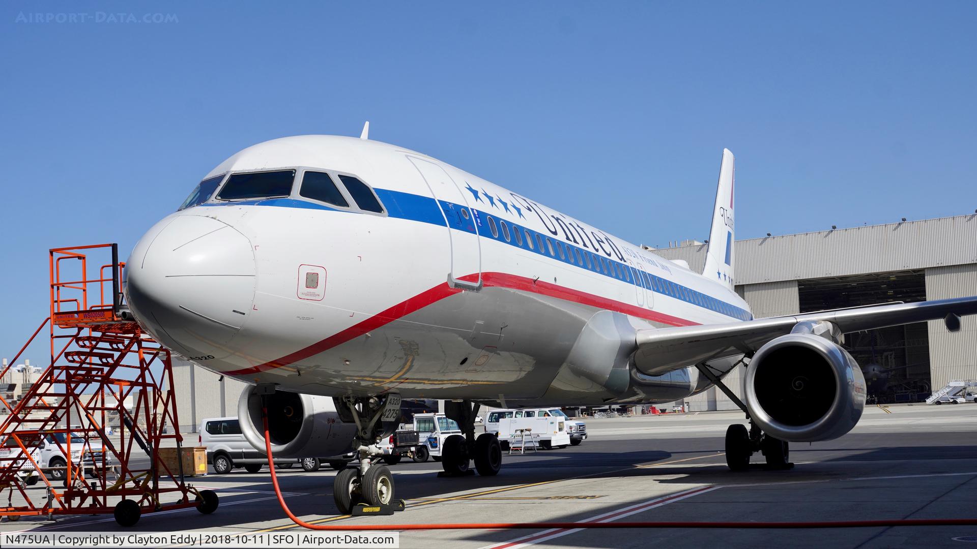 N475UA, 2001 Airbus A320-232 C/N 1495, SFO 2018.