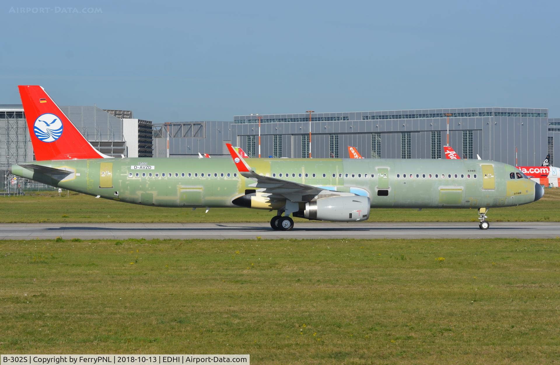B-302S, 2018 Airbus A321-211 C/N 8500, Sichuan A321 first flight completed today with test reg D-AVZD.
To be registered B-302S.