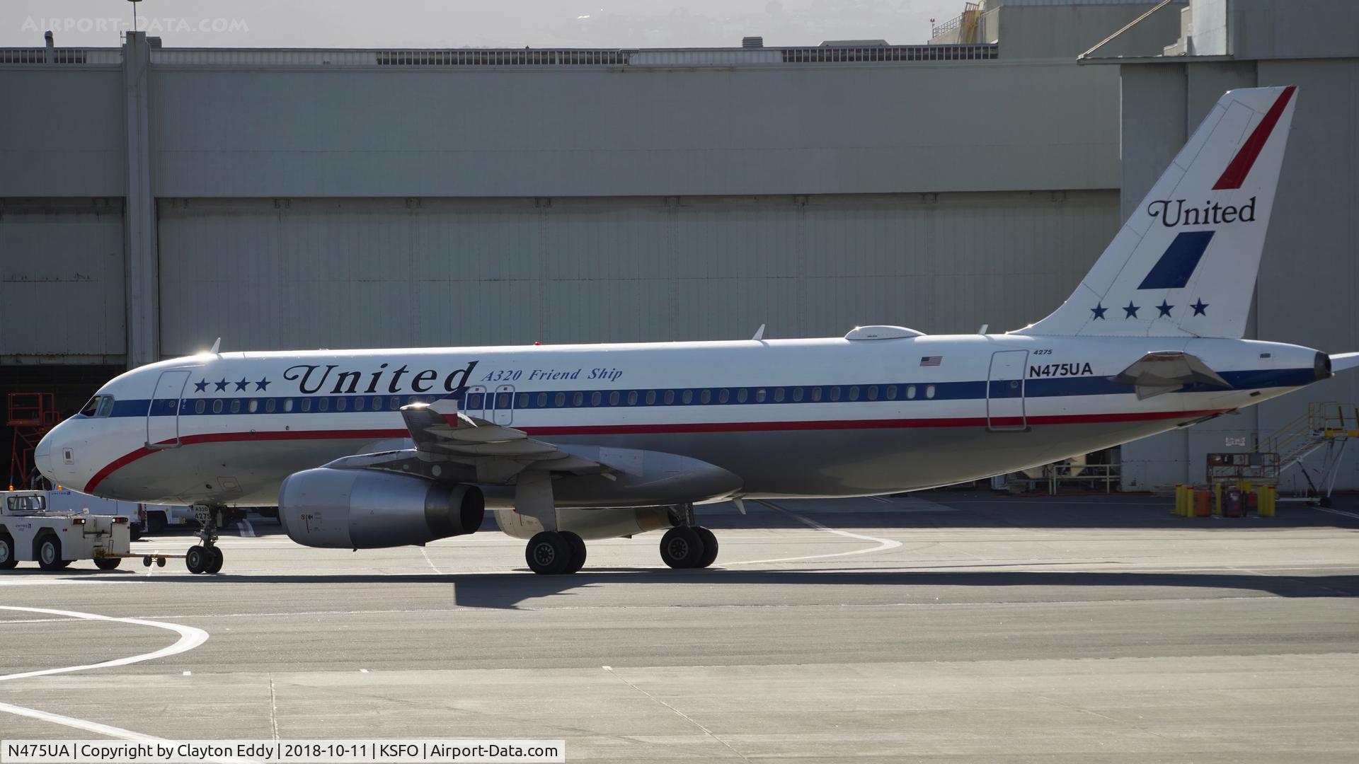 N475UA, 2001 Airbus A320-232 C/N 1495, SFO 2018.