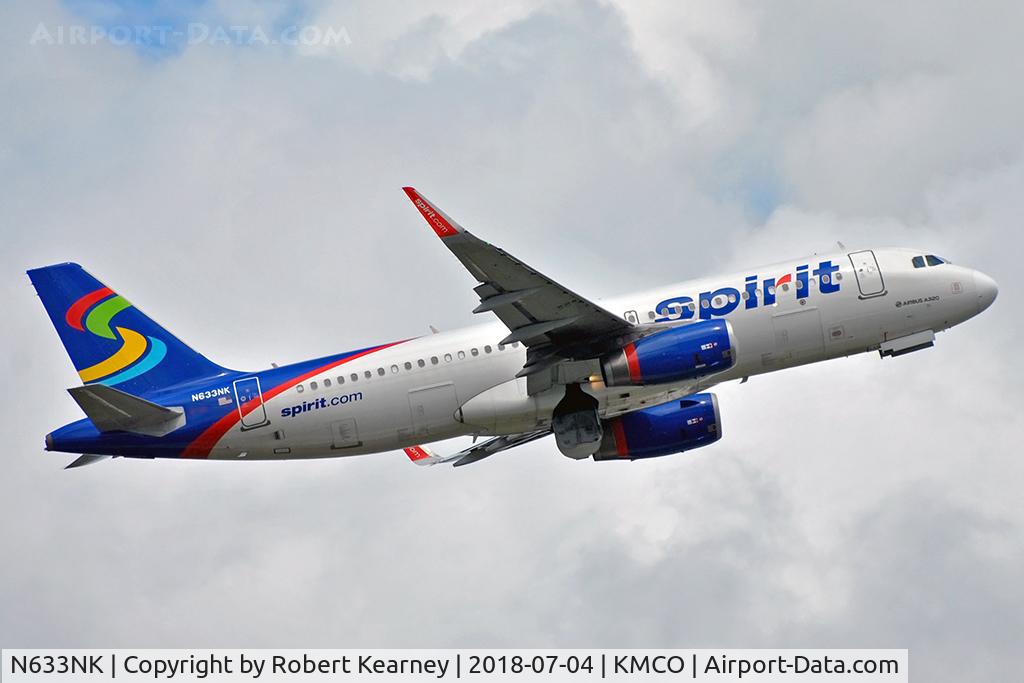 N633NK, 2014 Airbus A320-232 C/N 6345, Climbing out of r/w 36R