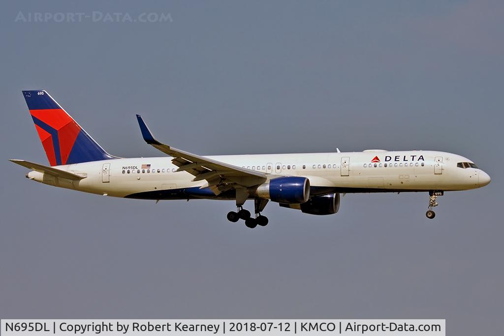 N695DL, 1998 Boeing 757-232 C/N 29727, On short final r/w 18R