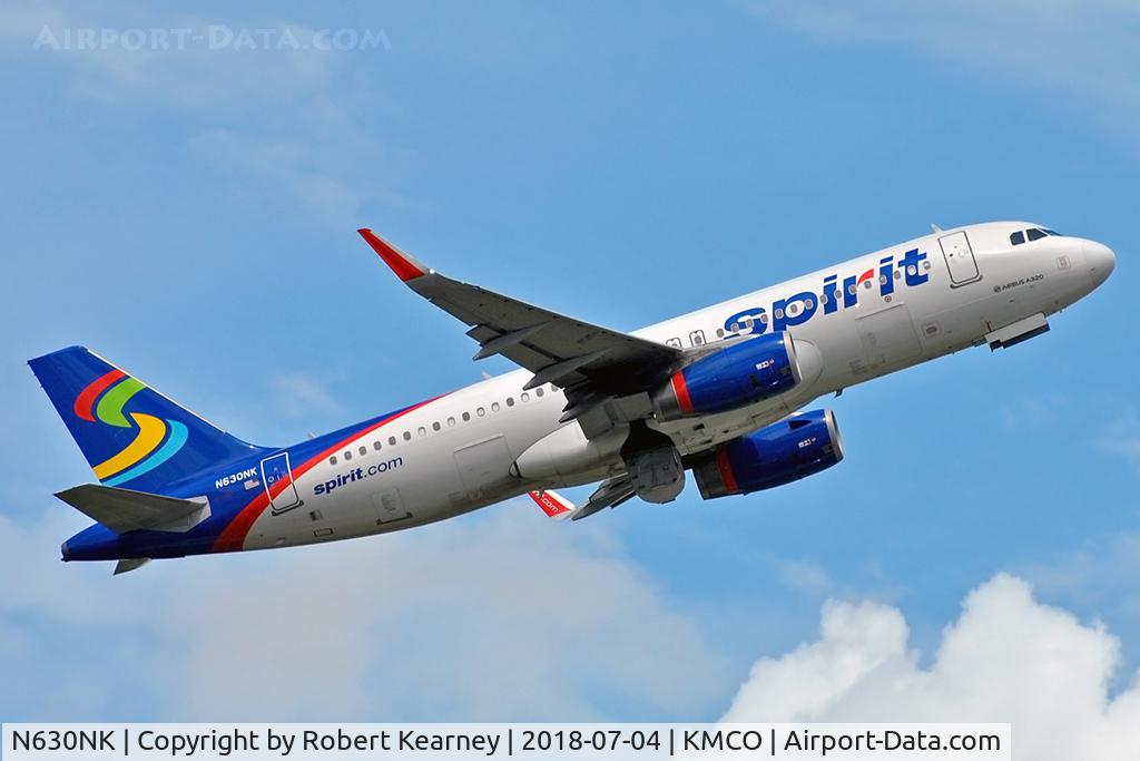 N630NK, 2014 Airbus A320-232 C/N 6304, Climbing out of r/w 36R